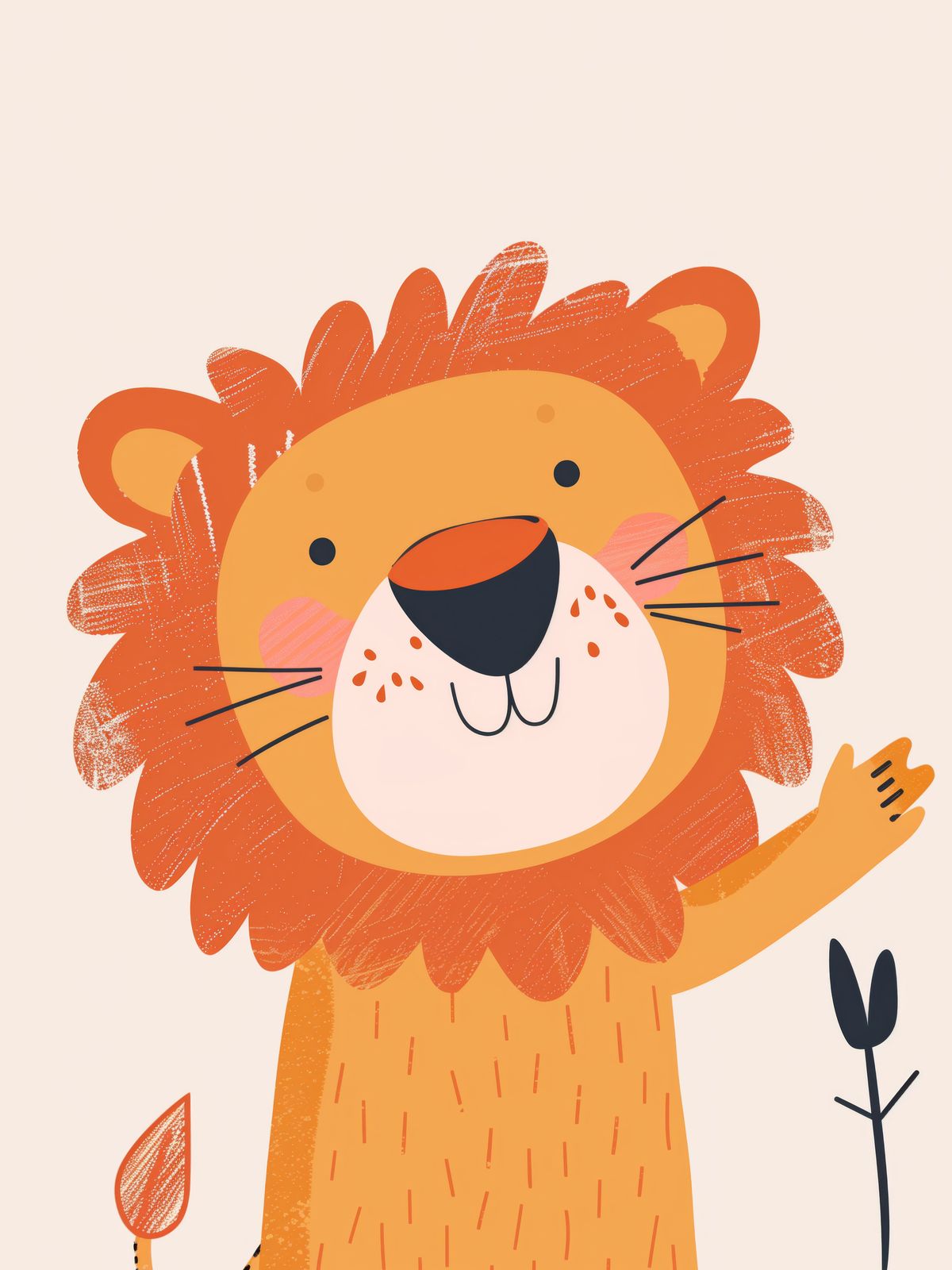Poster - Söt Lejon Illustration