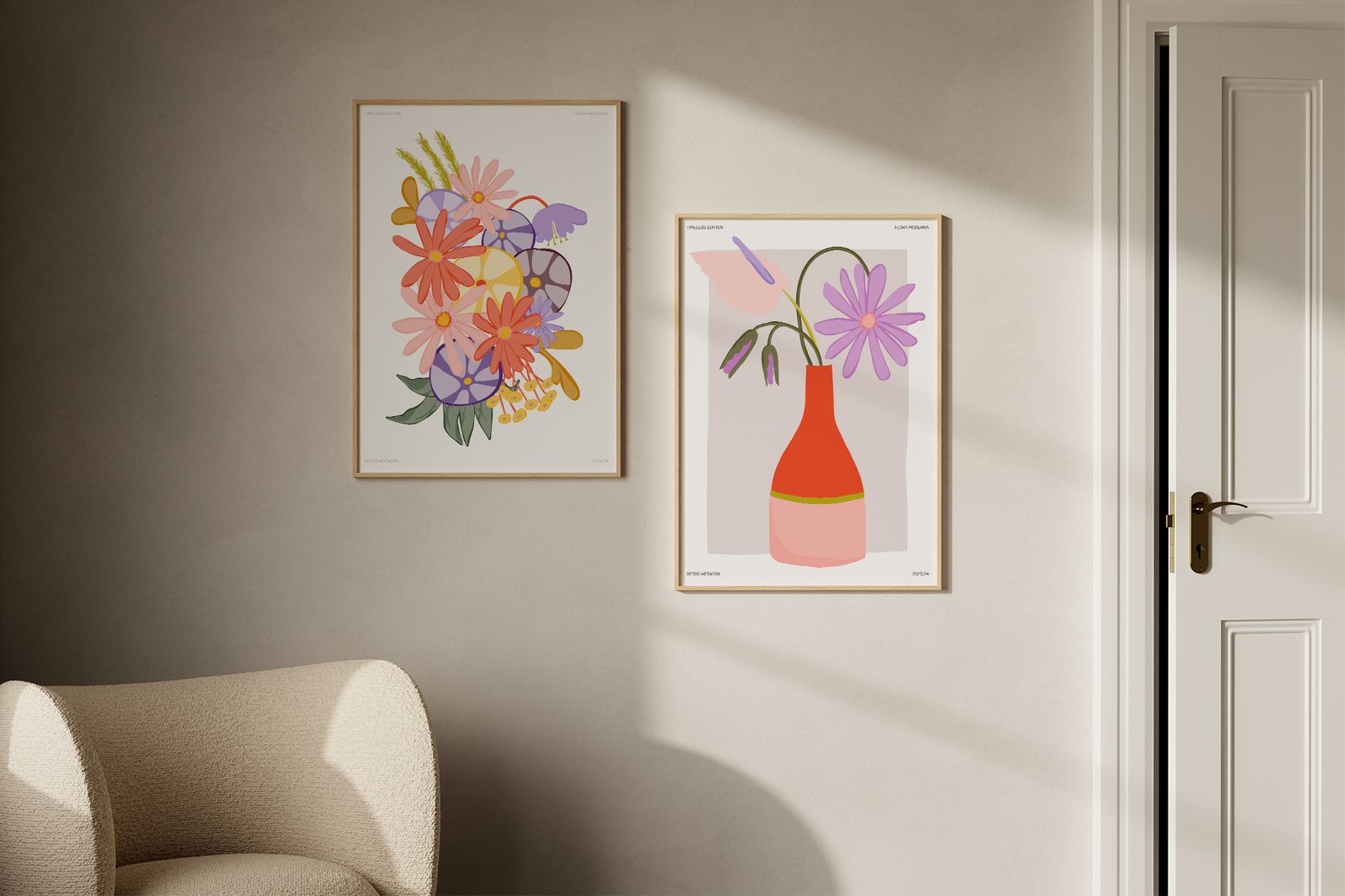 Affisch - Flora Moderna / Set med 2