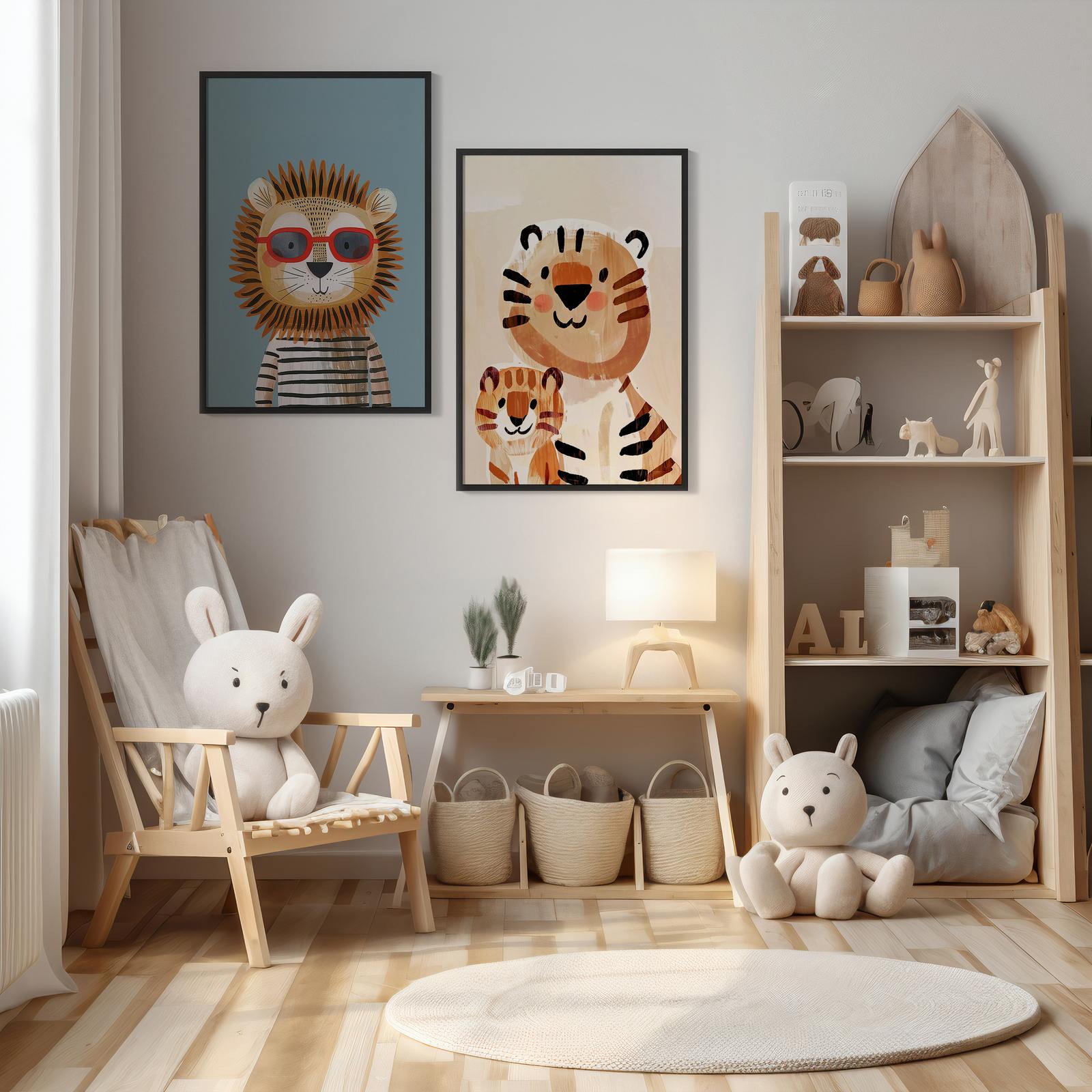 Poster - Lejon och Tiger Duo / Set om 2