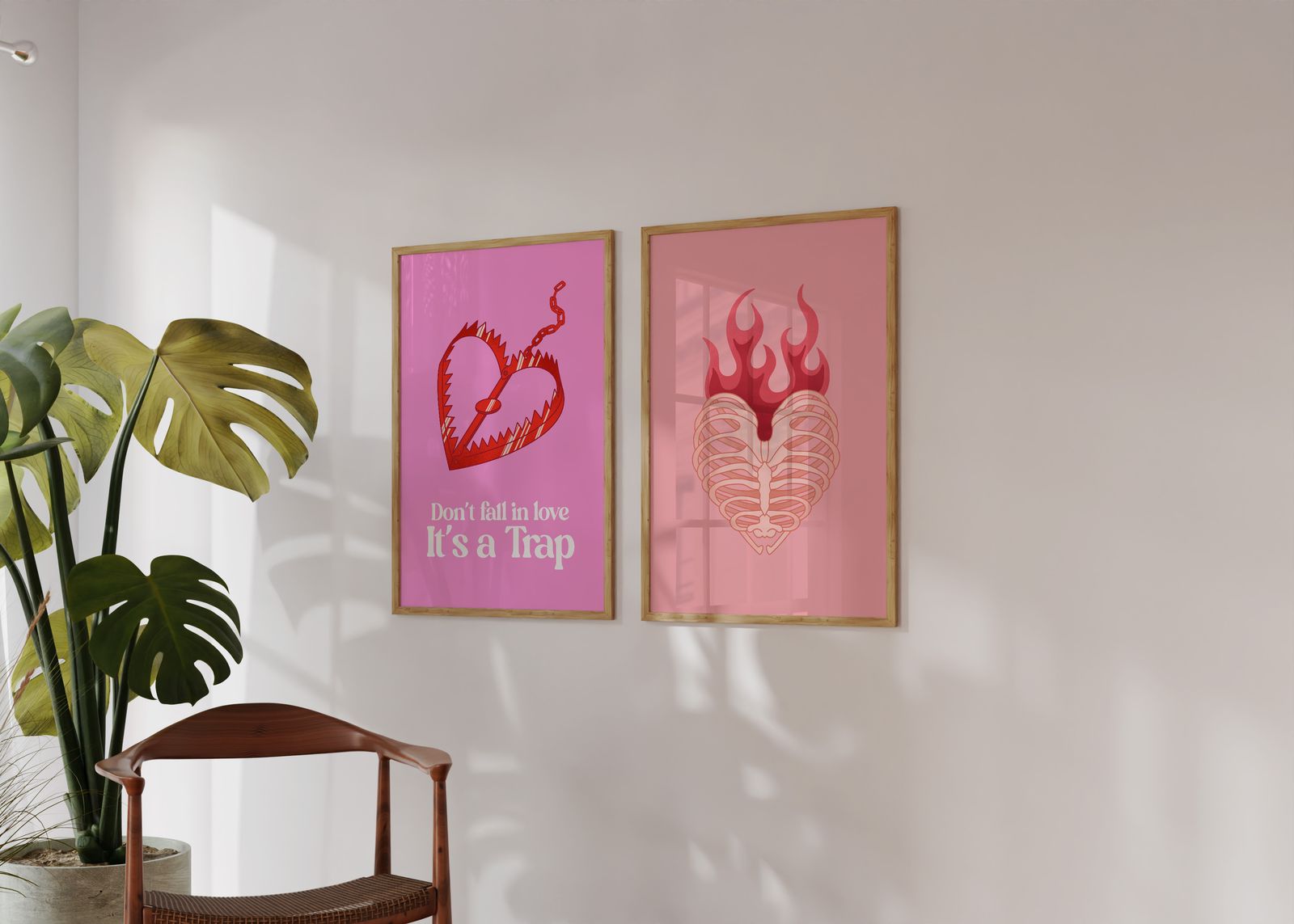 Poster - Hjärta och Eld / Set av 2