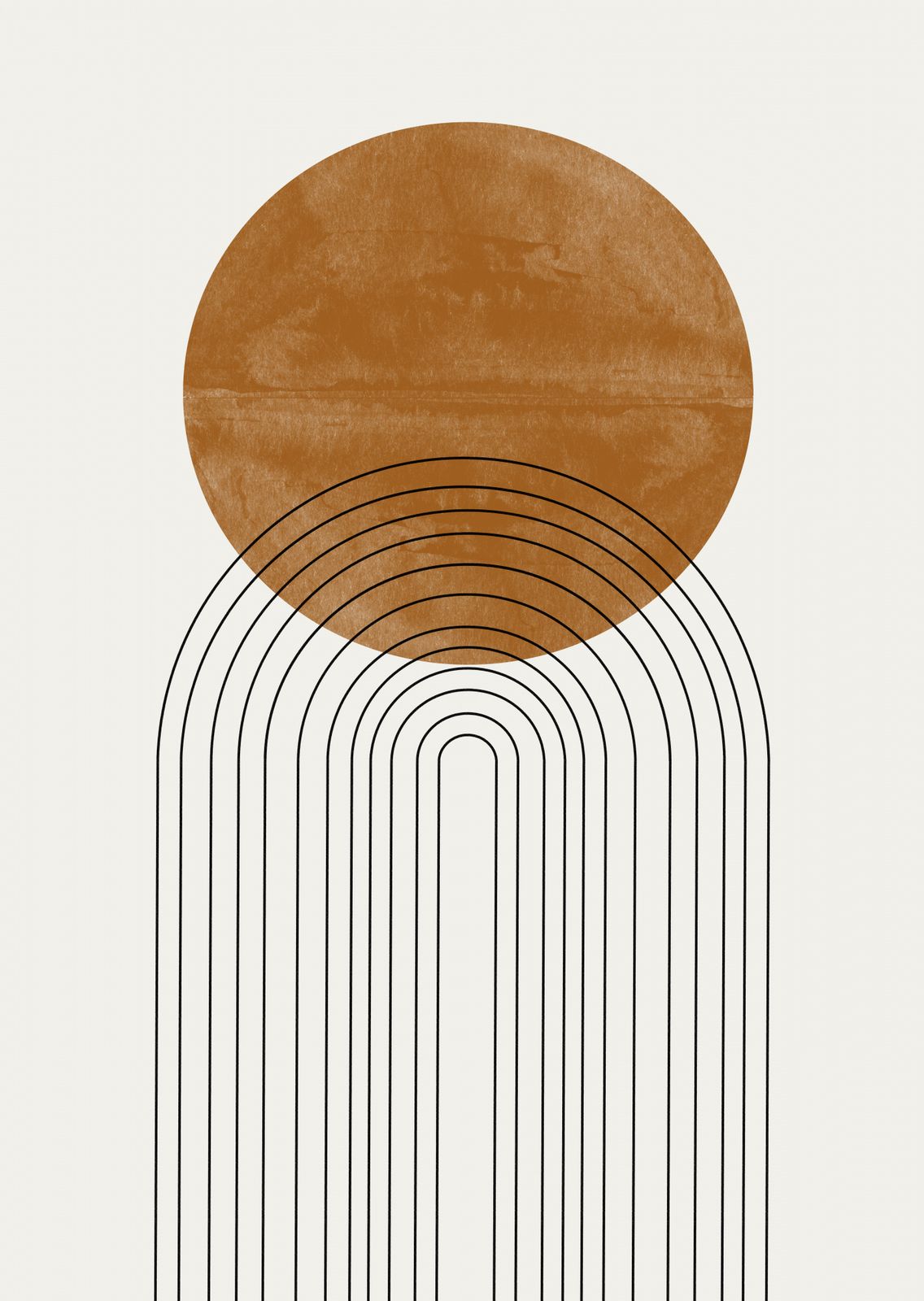 Poster - Abstrakt Sol och Linjer