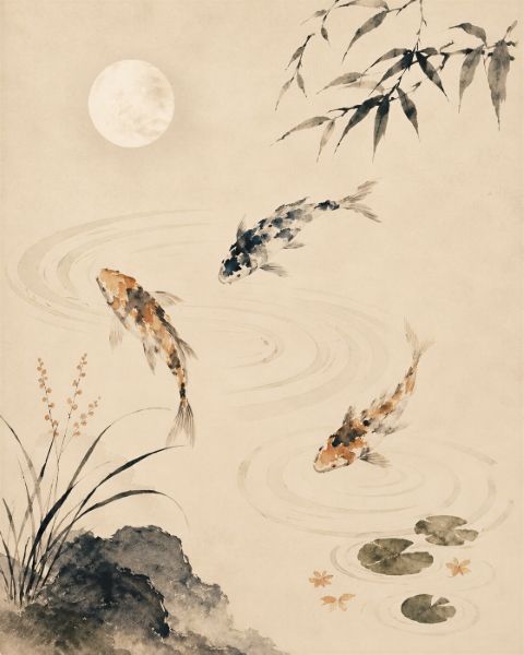 Poster - Koi Pond Serenity