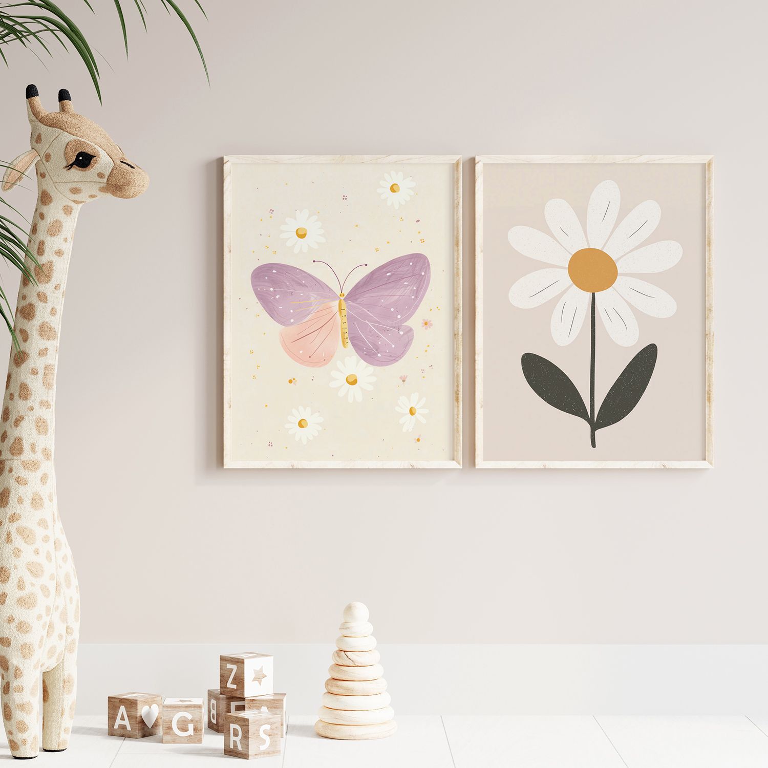 Poster - Fjäril och Prästkrage / Set av 2