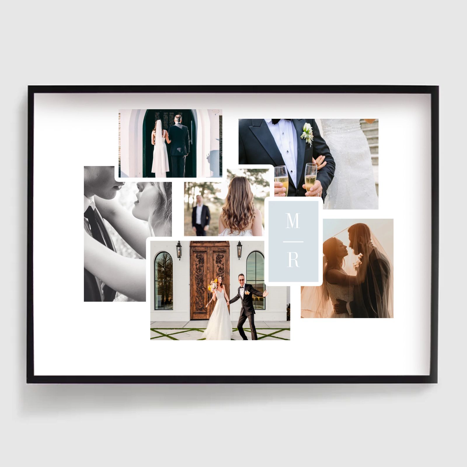 Personlig Poster - Initialer Fotouppladdning - 6 Foton