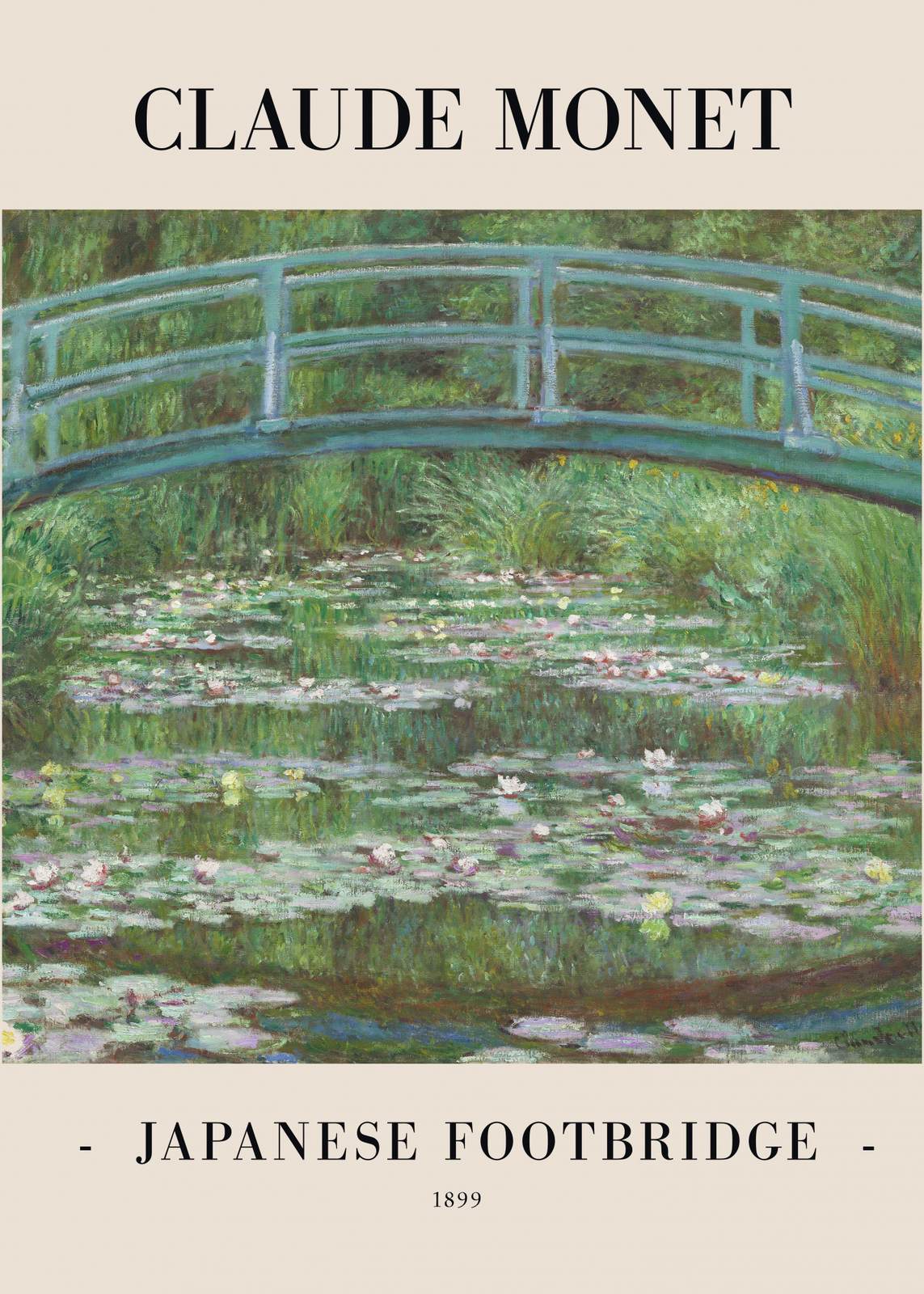 Affisch - Japanska Fotbron av Claude Monet