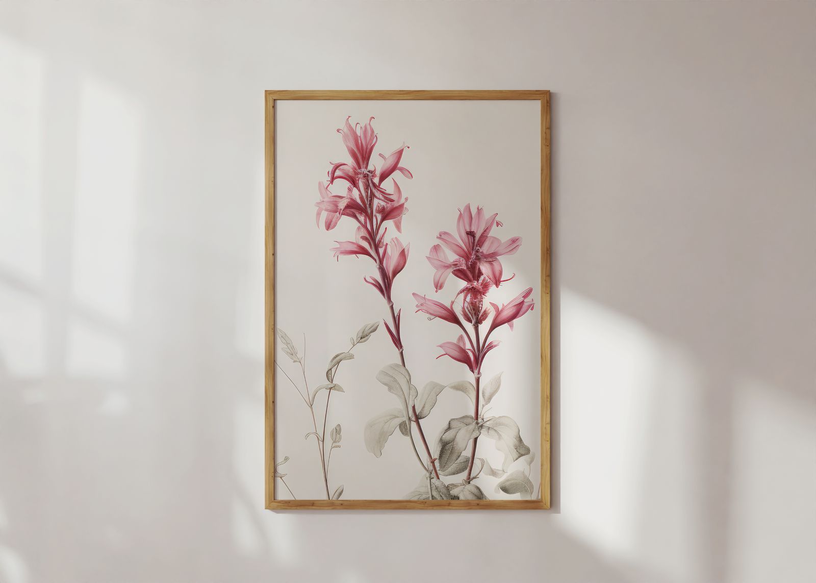 Poster - Rosa Botanisk Konst