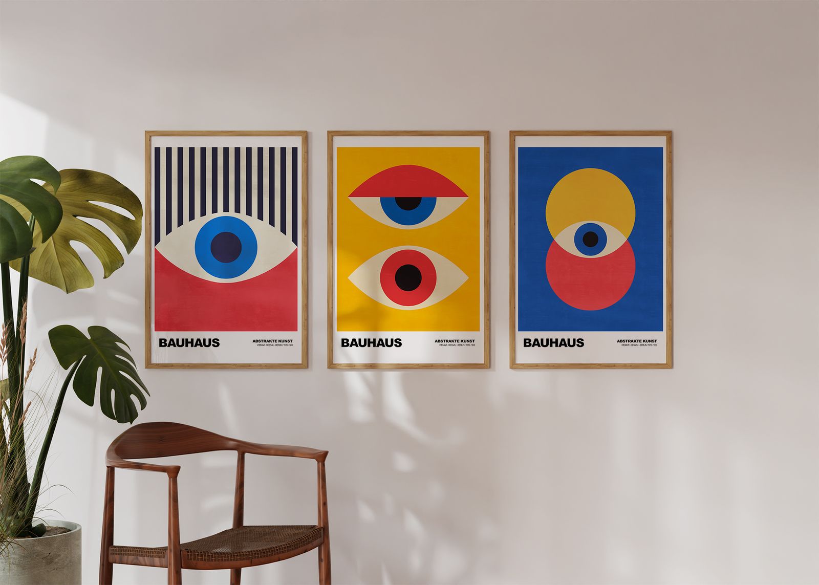 Poster - Bauhaus Abstract Art / Set om 3