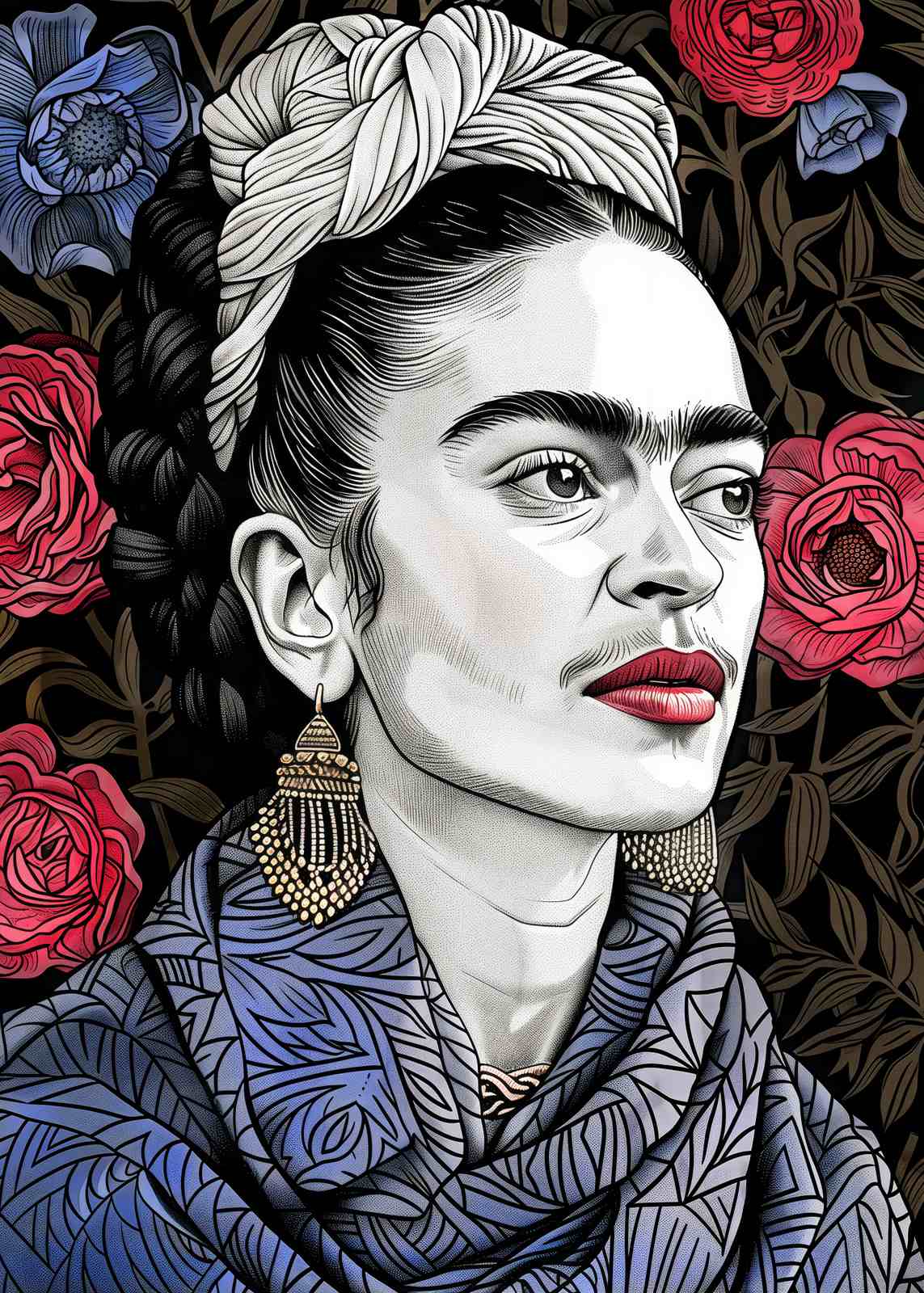 Poster - Frida Kahlo Porträtt
