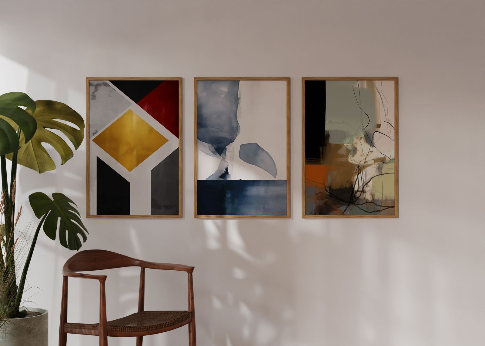 Poster - Abstrakt Konstnärlig Set Av 3