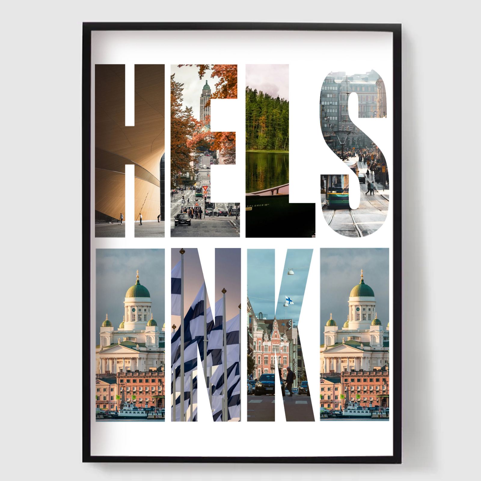 Personlig Poster - Destinationsnamn Fotouppladdning - Helsingfors