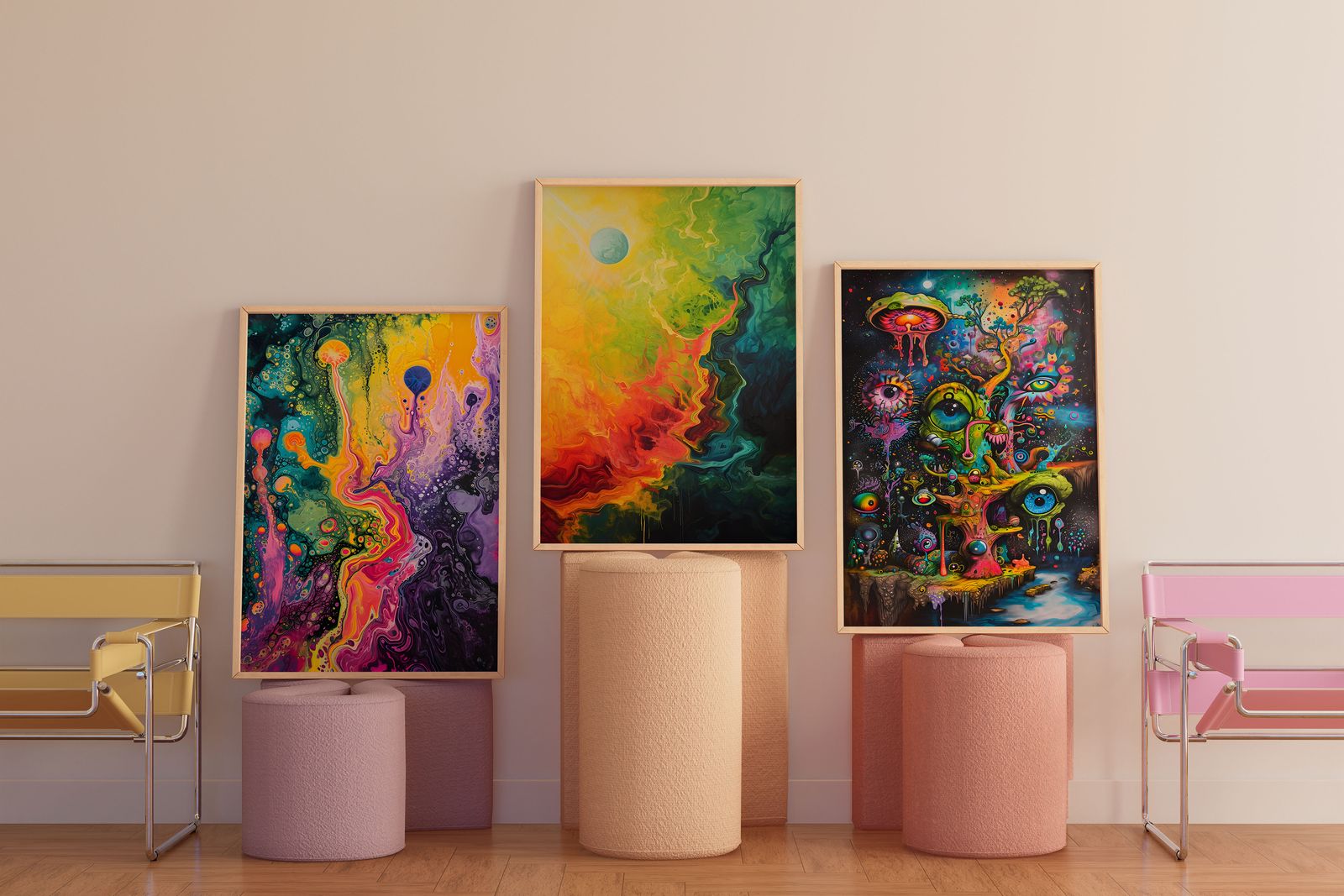 Poster - Levande Abstrakt Konst / Set of 3