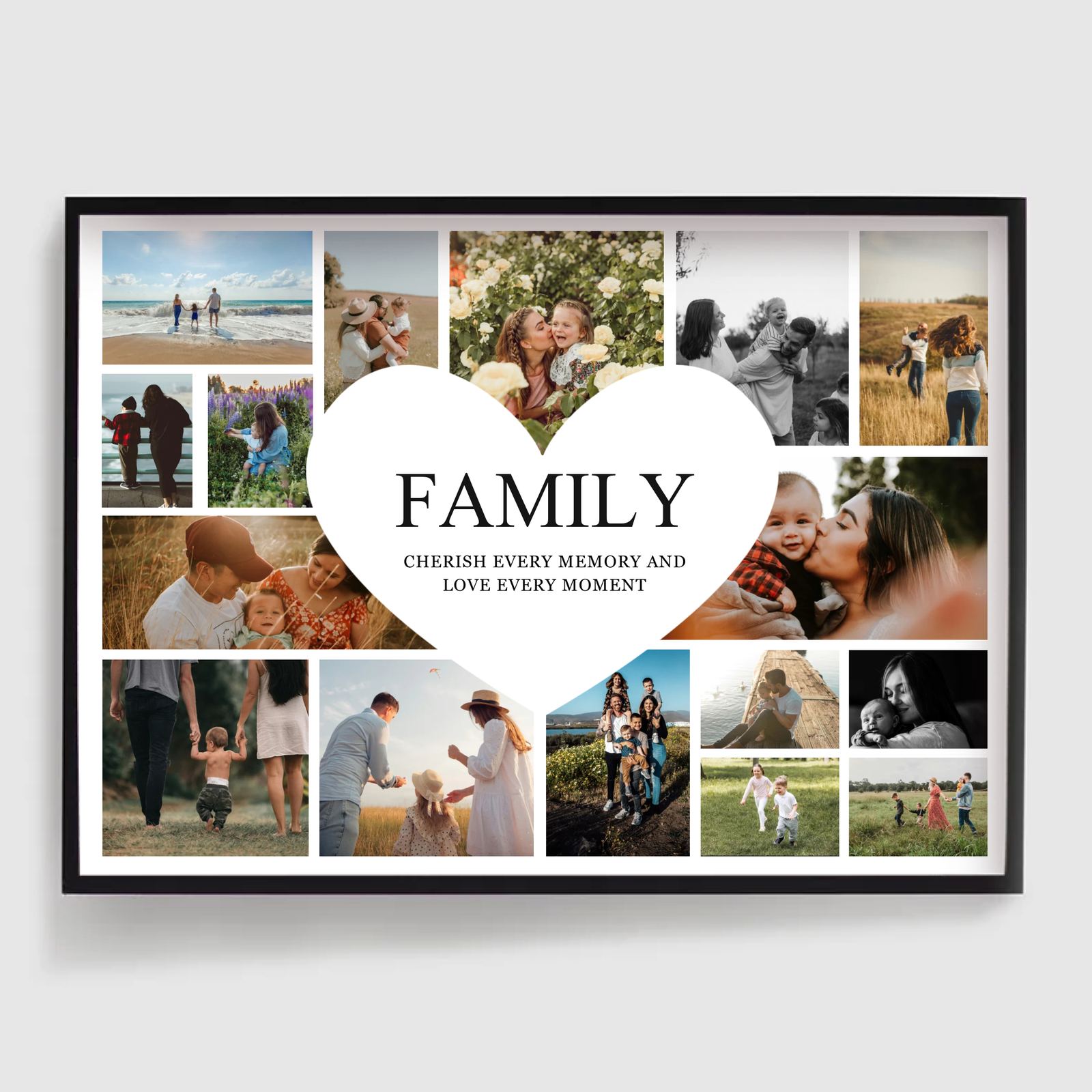 Personlig Poster - Familjehjärta Kollage Poster