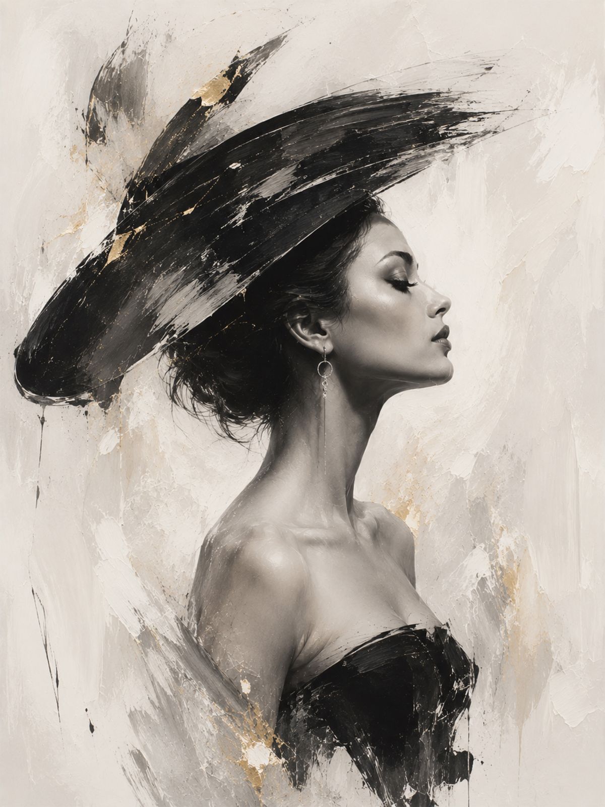 Poster - Elegant Kvinna i Hatt
