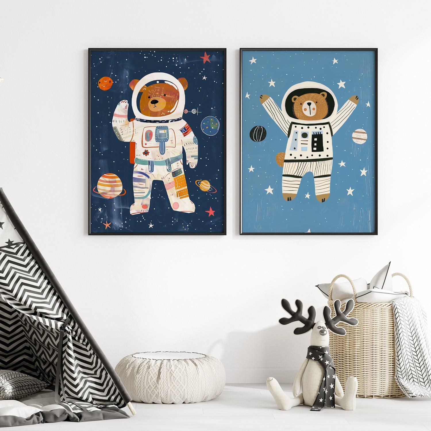 Poster - Astronaut Björn Äventyr / Set av 2