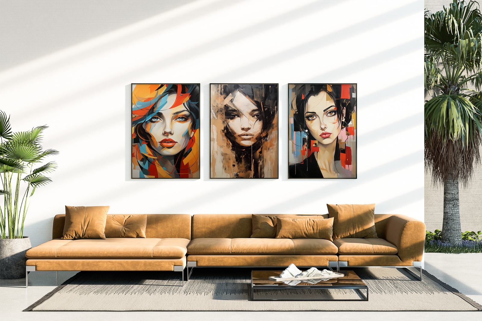 Poster - Abstrakt Porträtt / Set av 3