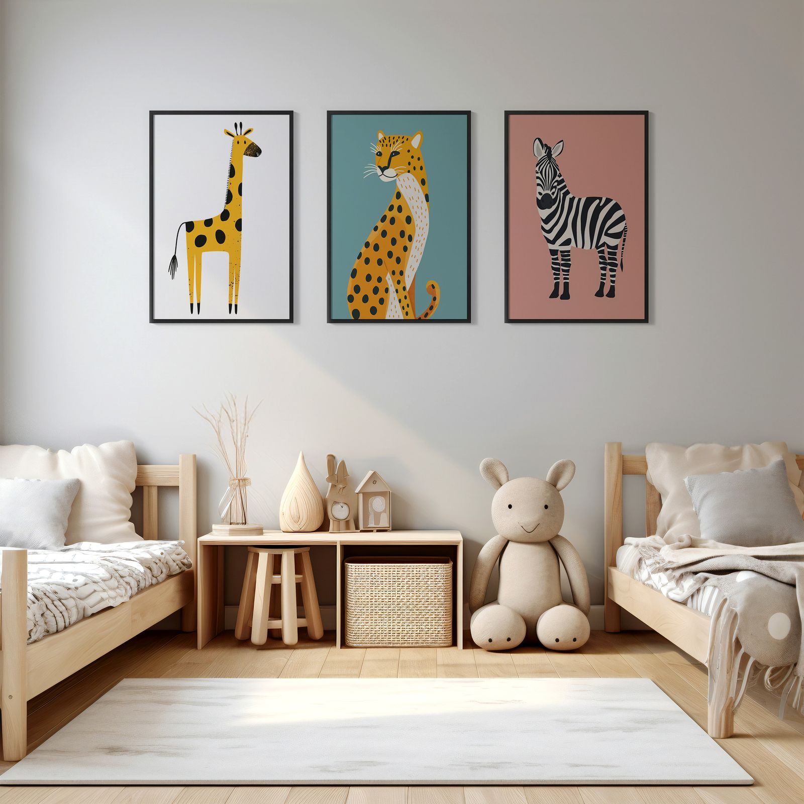 Poster - Djur Safari Samling / Set av 3