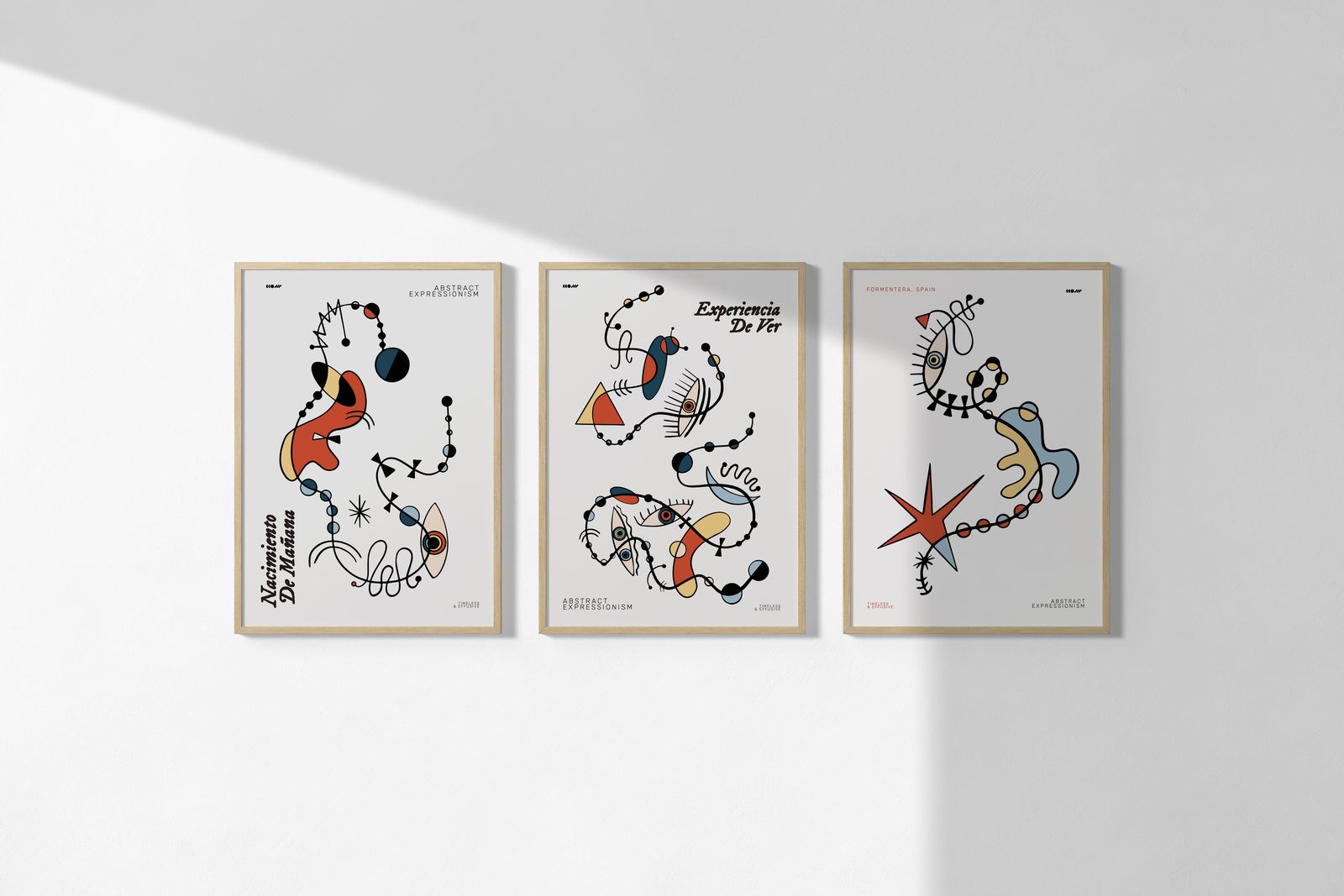 Poster - Abstrakt Expressionism / Set om 3