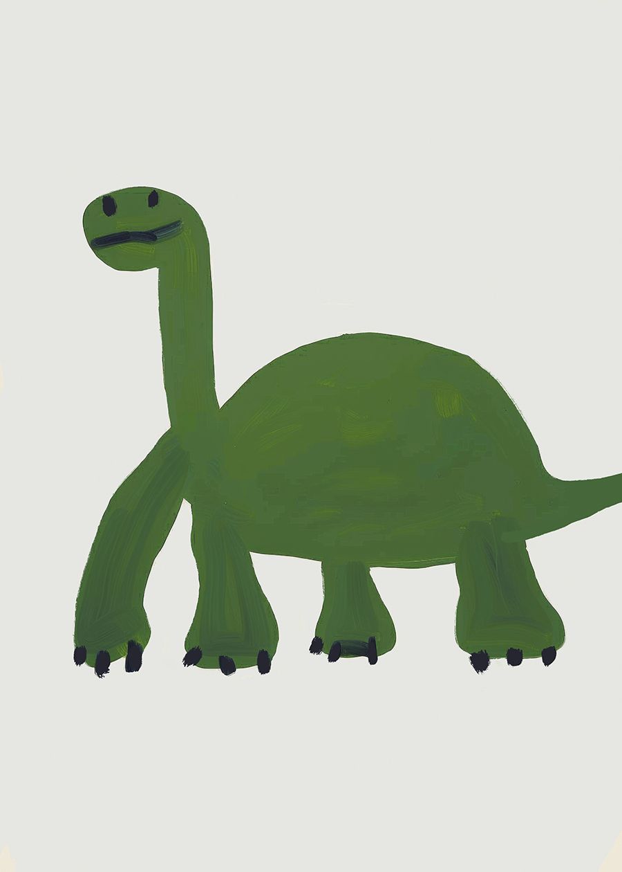 Poster - Grön Dinosaurie