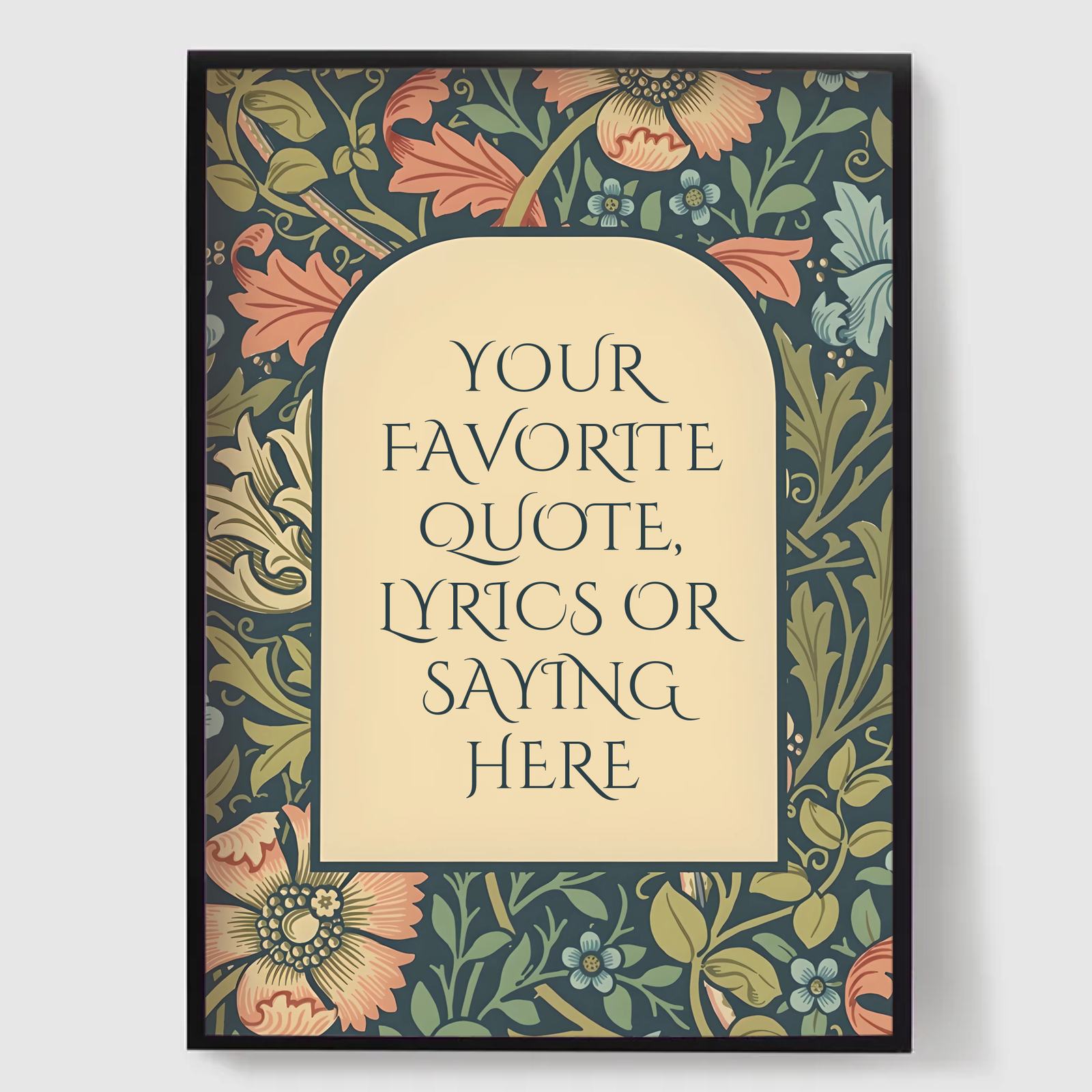 Personlig Poster - Vintage Floral Citat 3