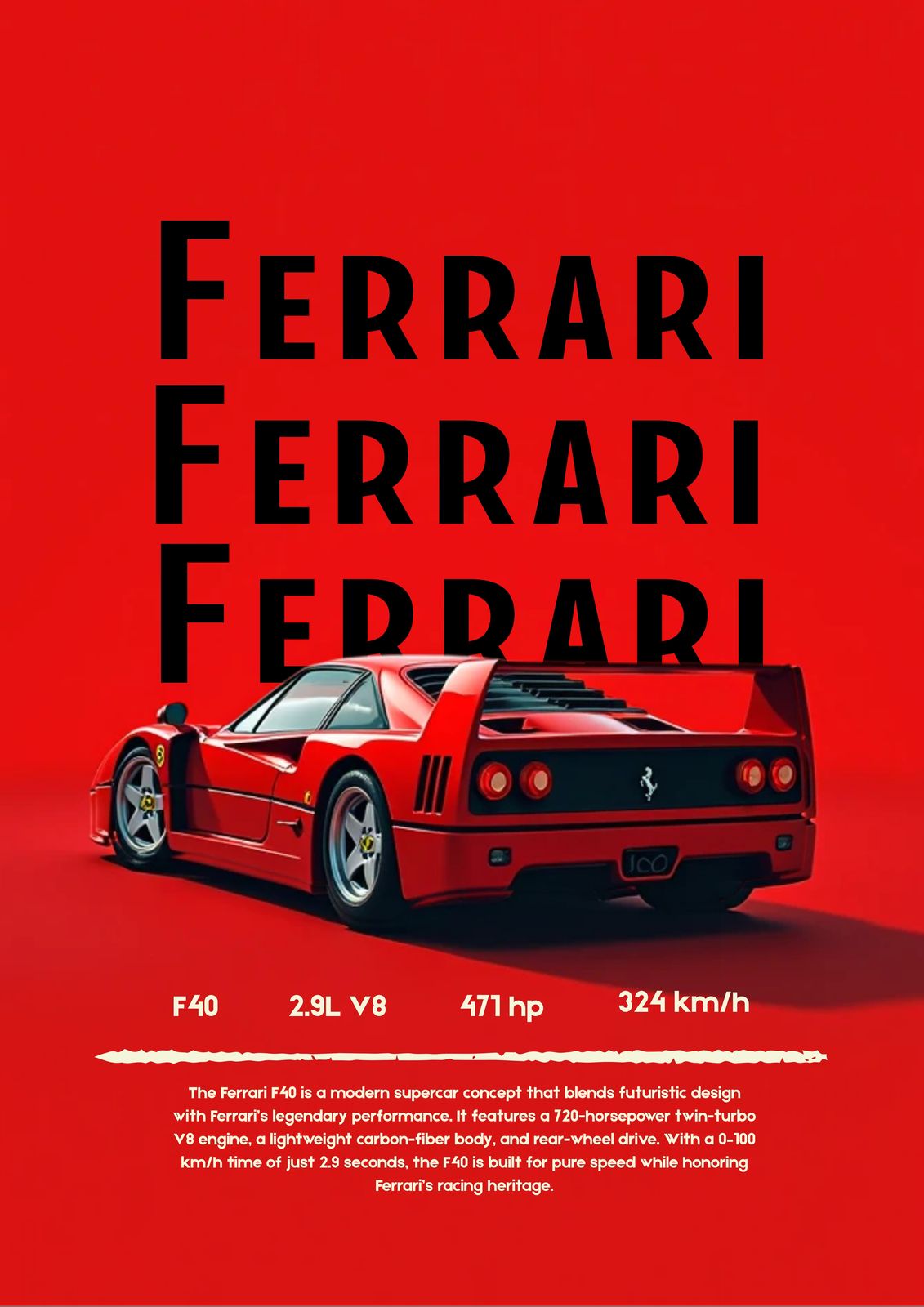 Poster - Ferrari F40 Design