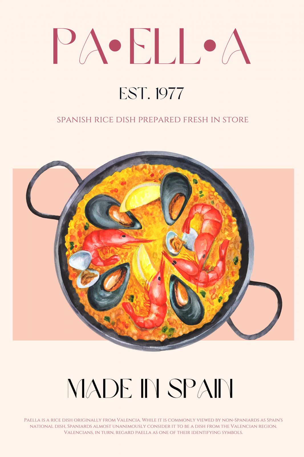 Poster - Spansk Paella