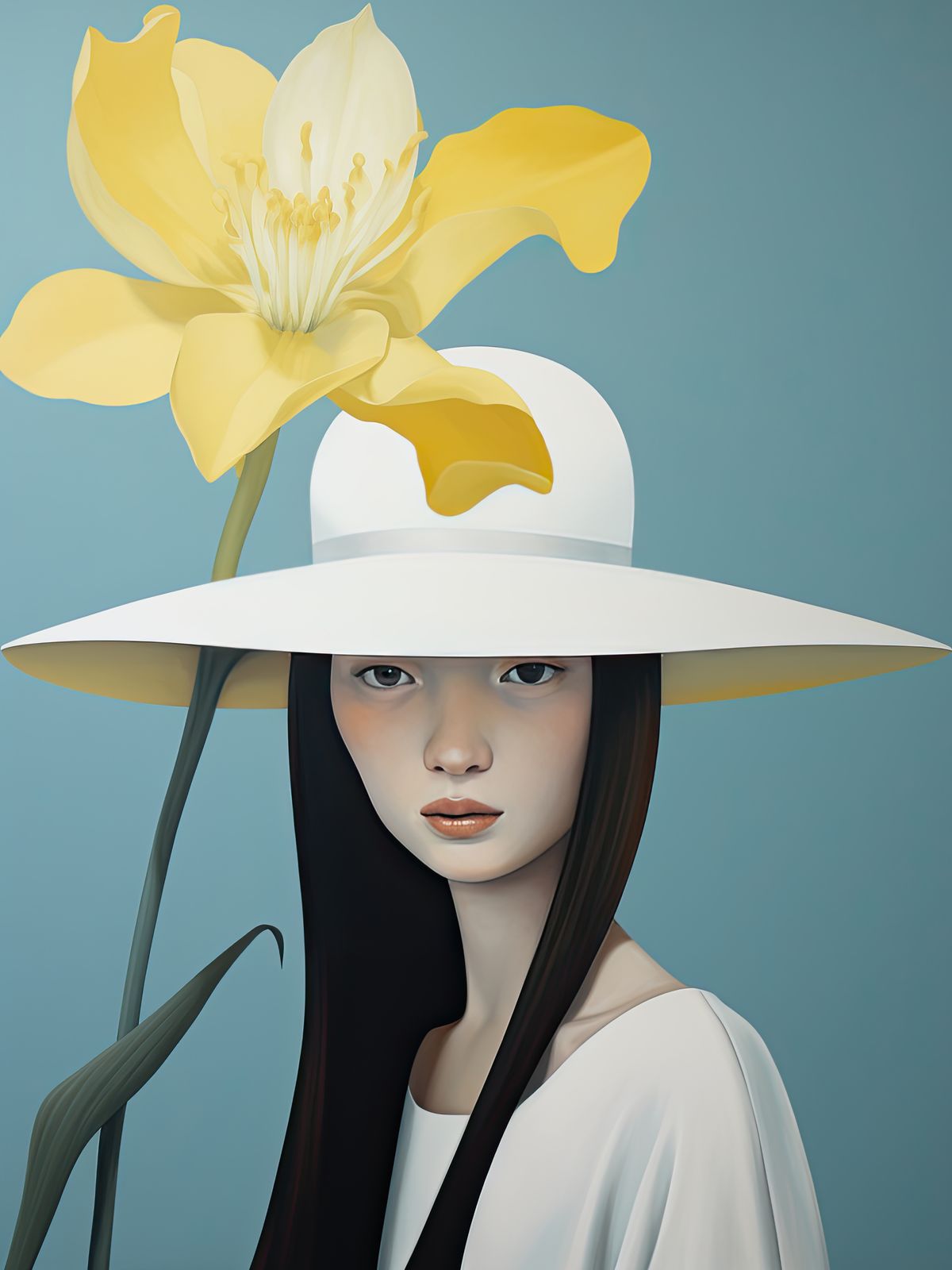 Poster - Gul Blomma Hatt