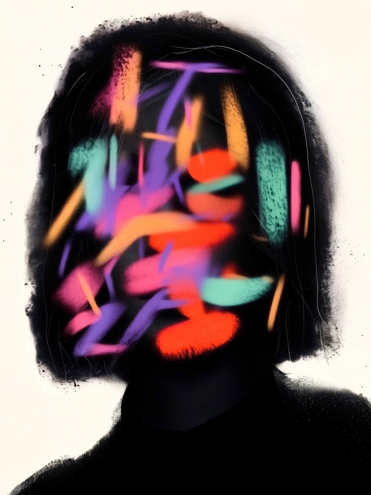 Poster - Färgglad Abstrakt Silhouette