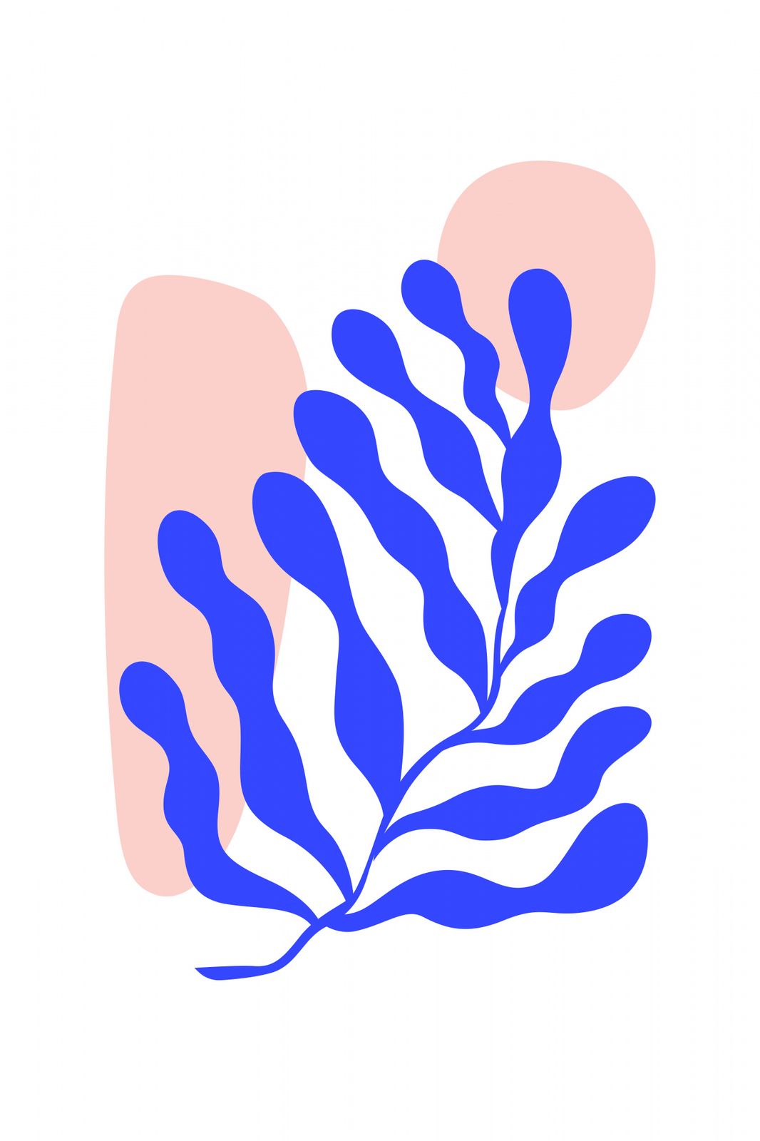 Poster - Blå Bladdesign