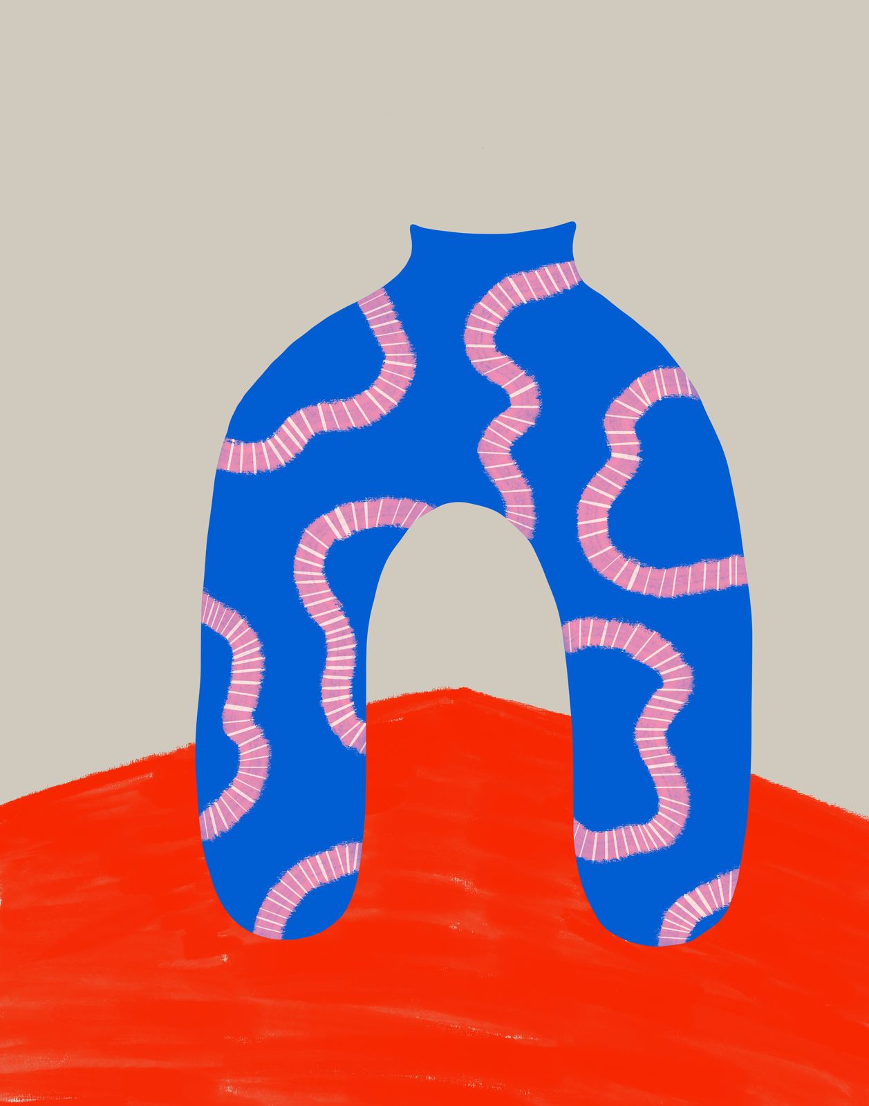 Poster - Abstrakt Blå och Röd