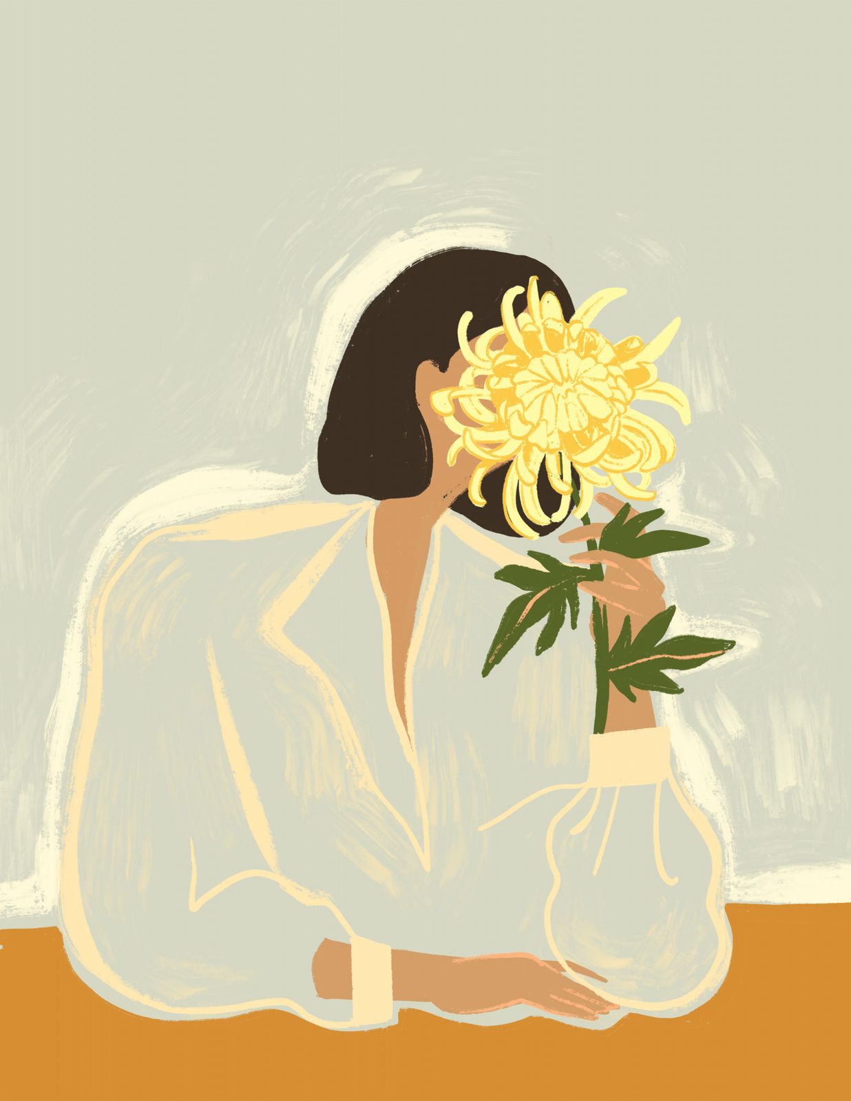 Poster - Kvinna Med Blomma