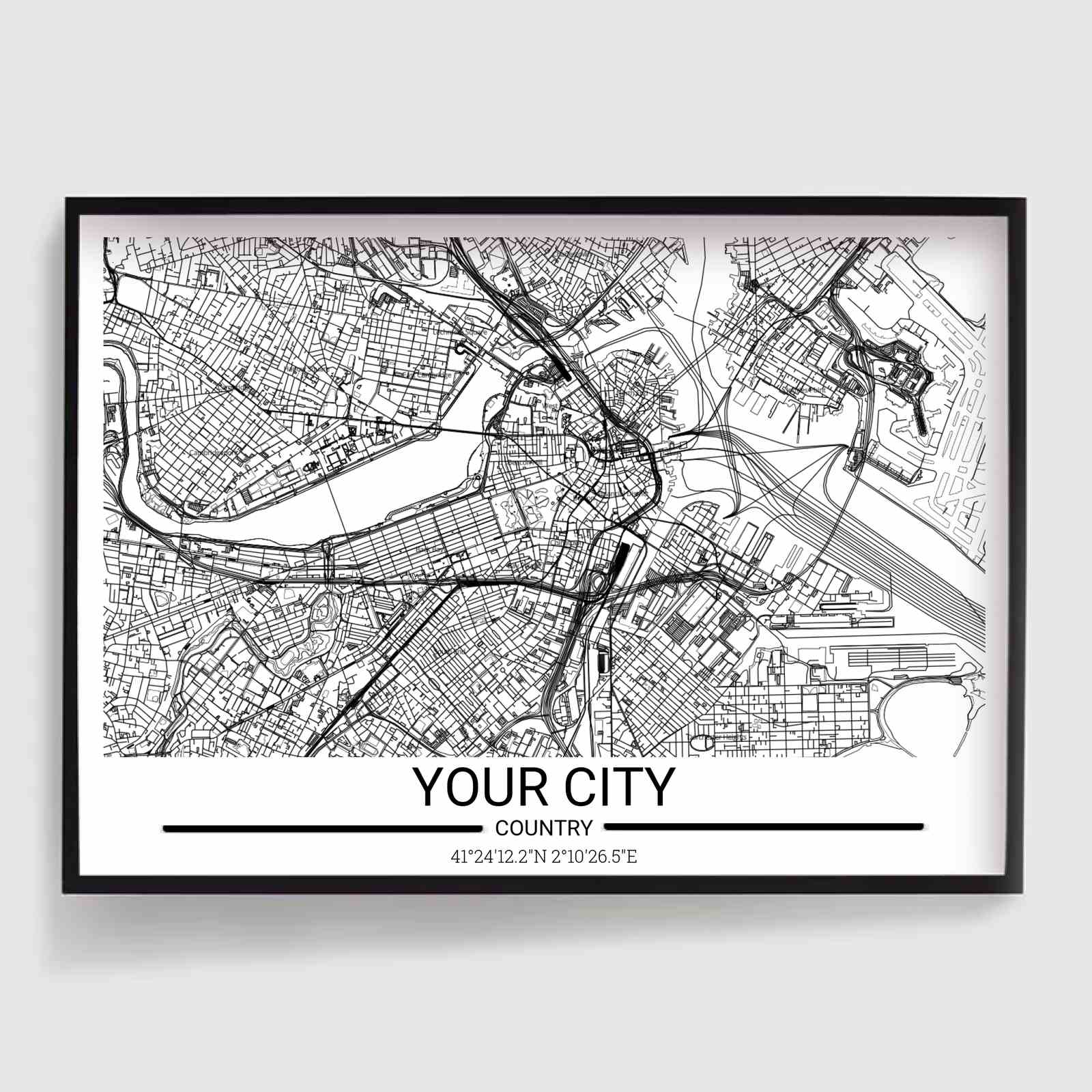 Personliga Posters - Din Stads Anpassade Poster - Horisontell