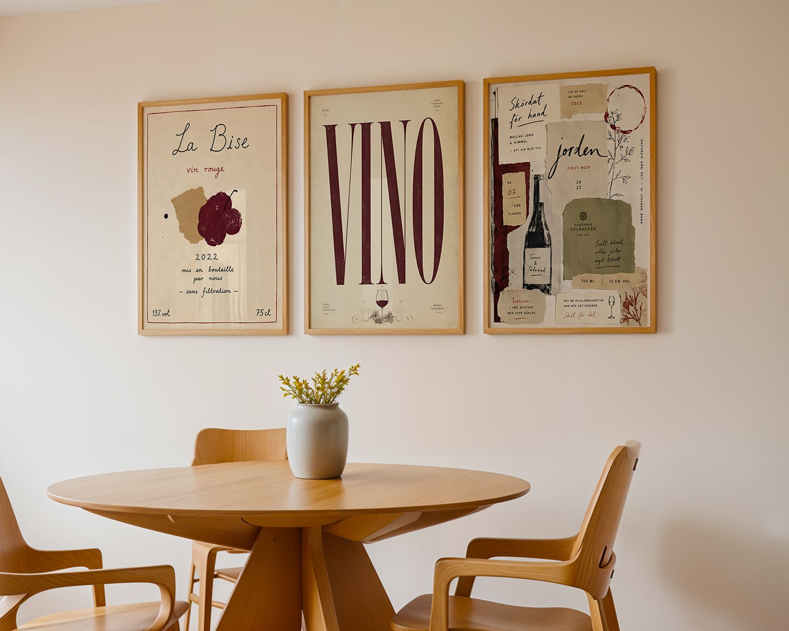 Poster - Vin Konstsamling - Set om 3