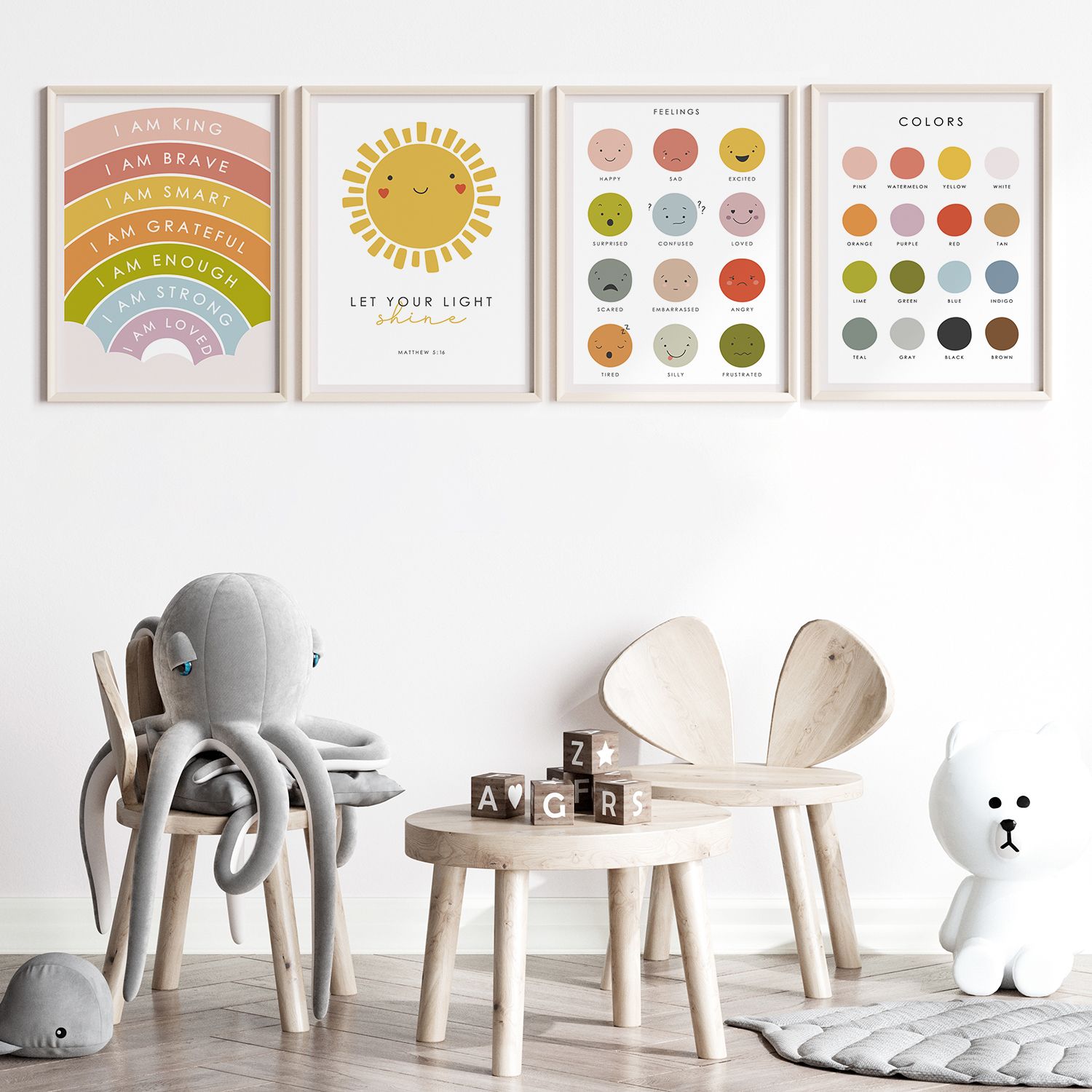 Poster - Barnens Färgglada Motivation / Set av 4