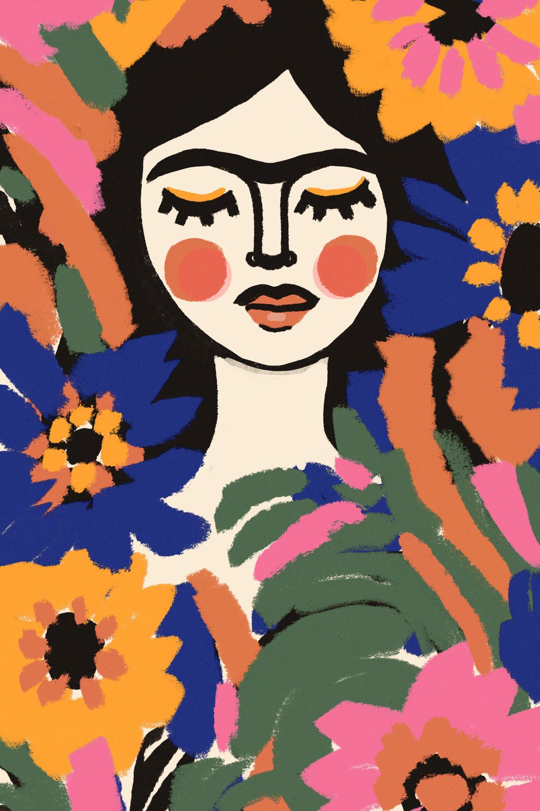 Poster - Levande Blomporträtt