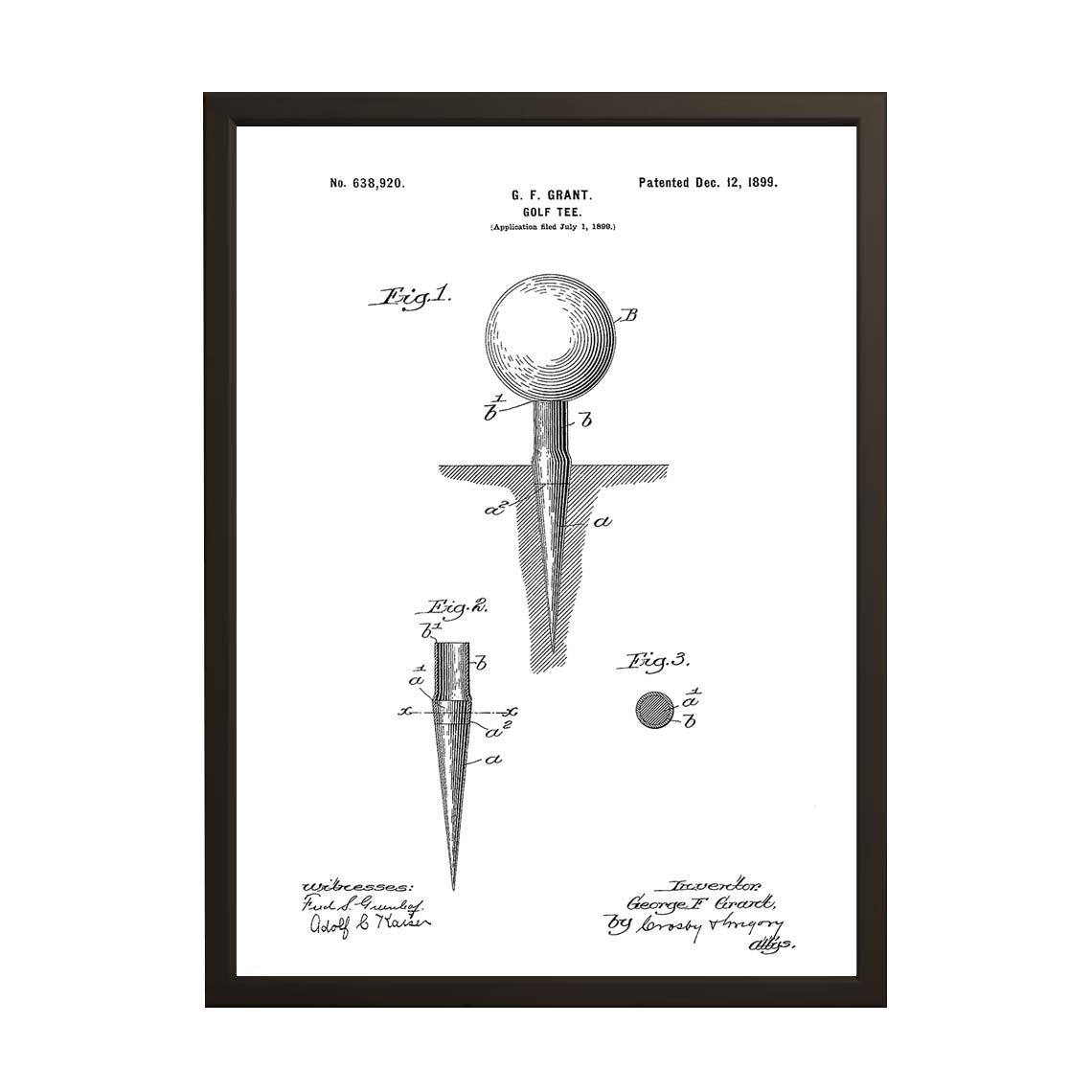 Patentritningsposter - Golf Tee