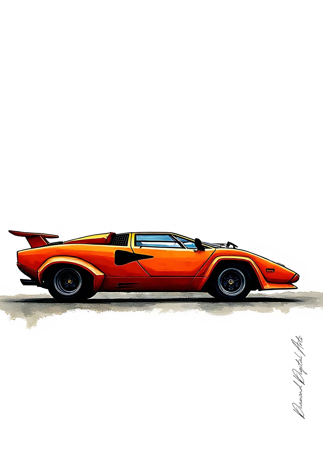 Poster - Vintage Orange Bil