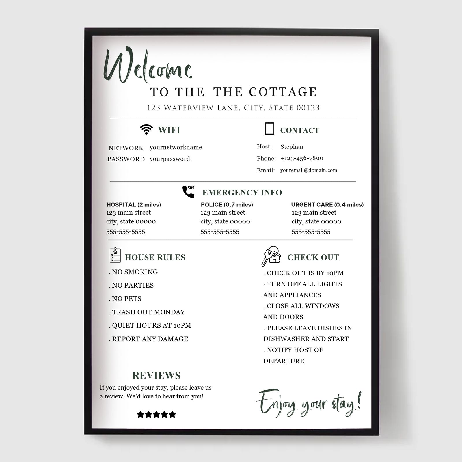 Personlig Poster - Anpassad Airbnb Skylt 3