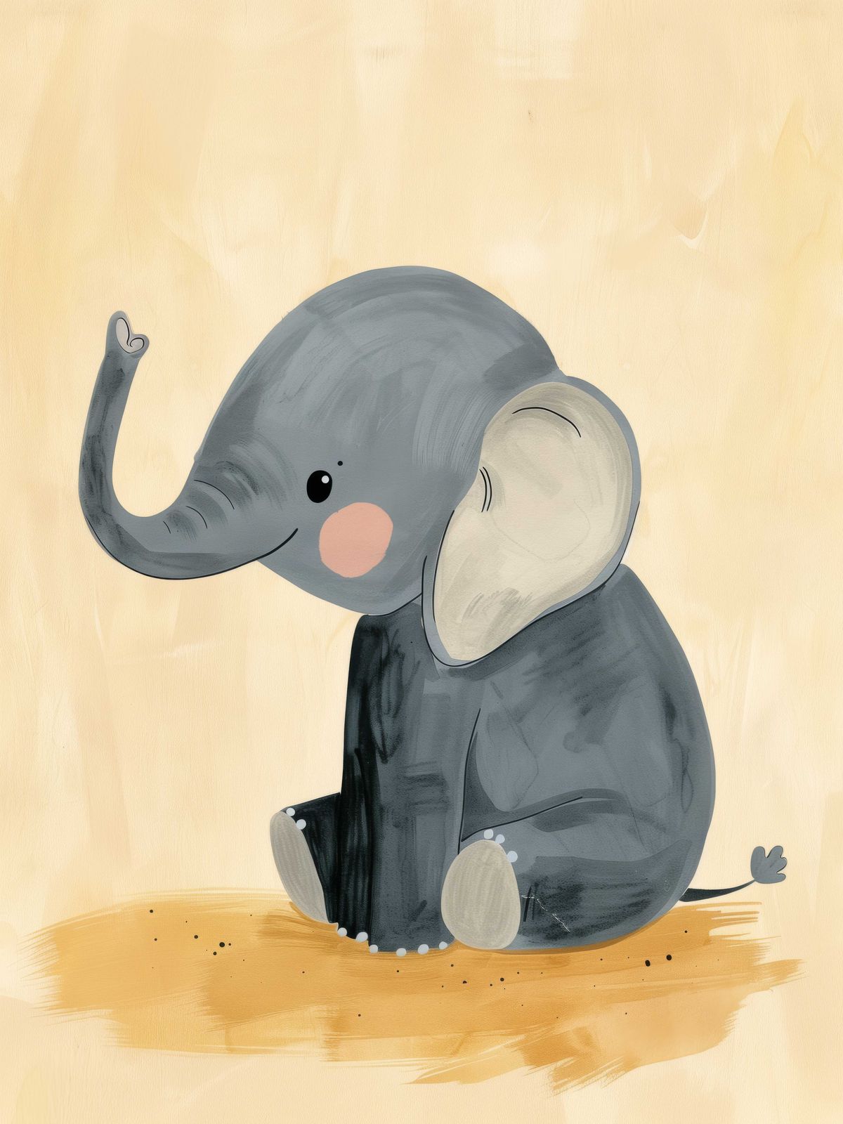 Poster - Gullig Elefant