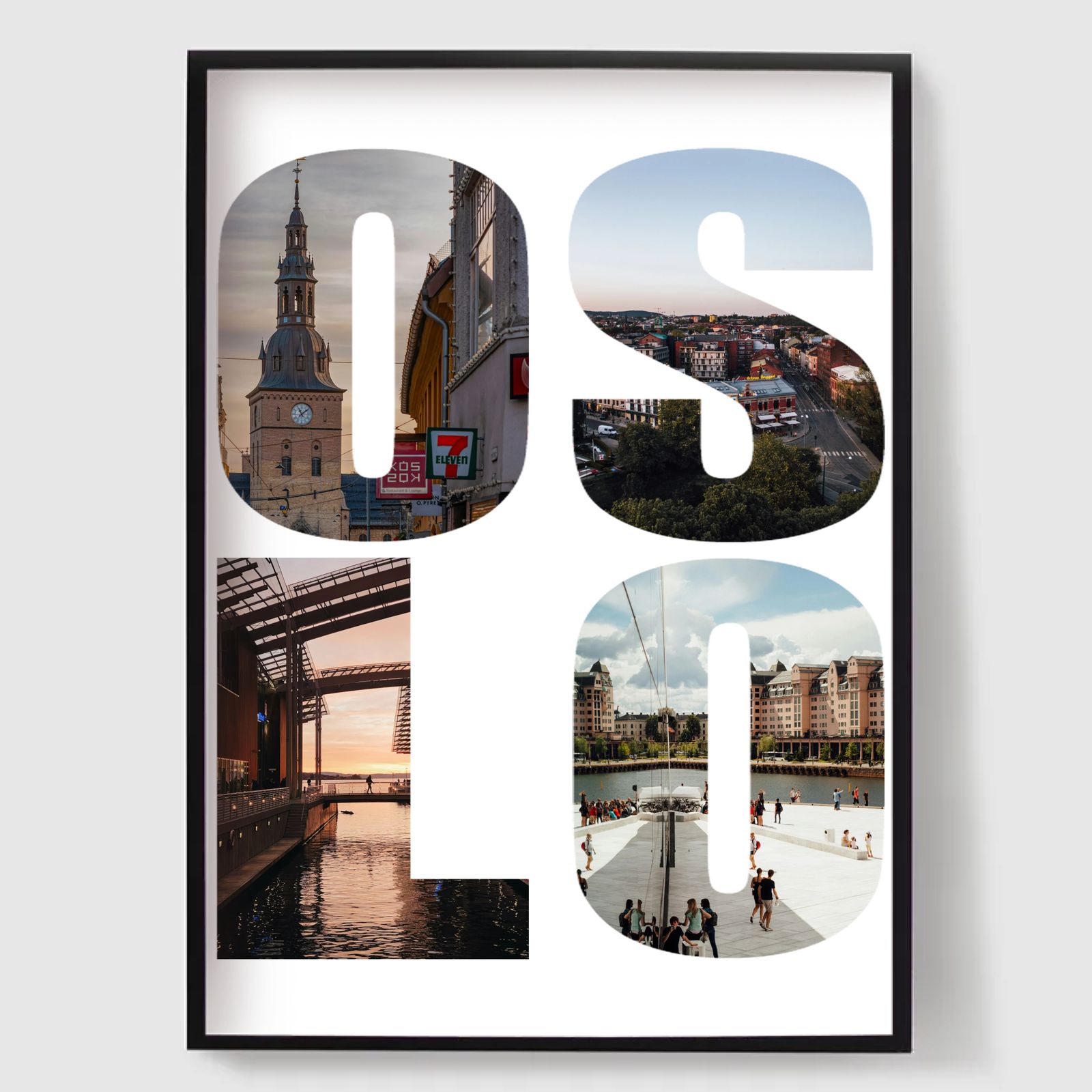 Personlig Poster - Destinationsnamn Fotouppladdning - Oslo