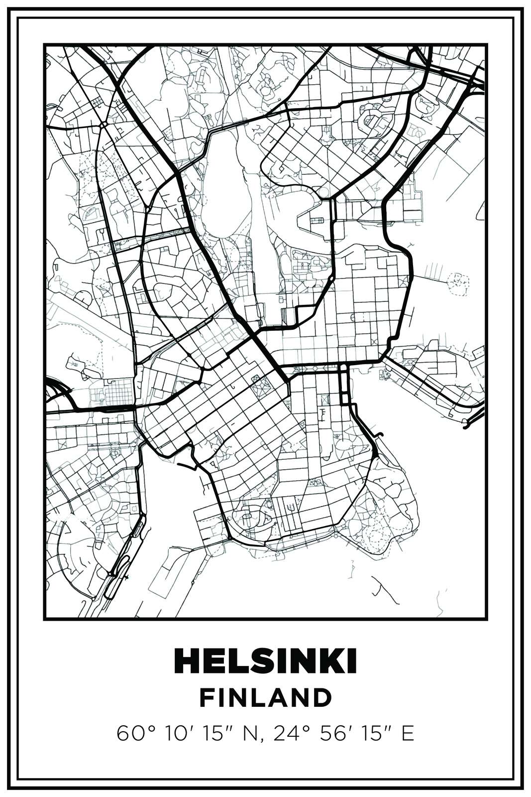 Helsingfors Karta Poster