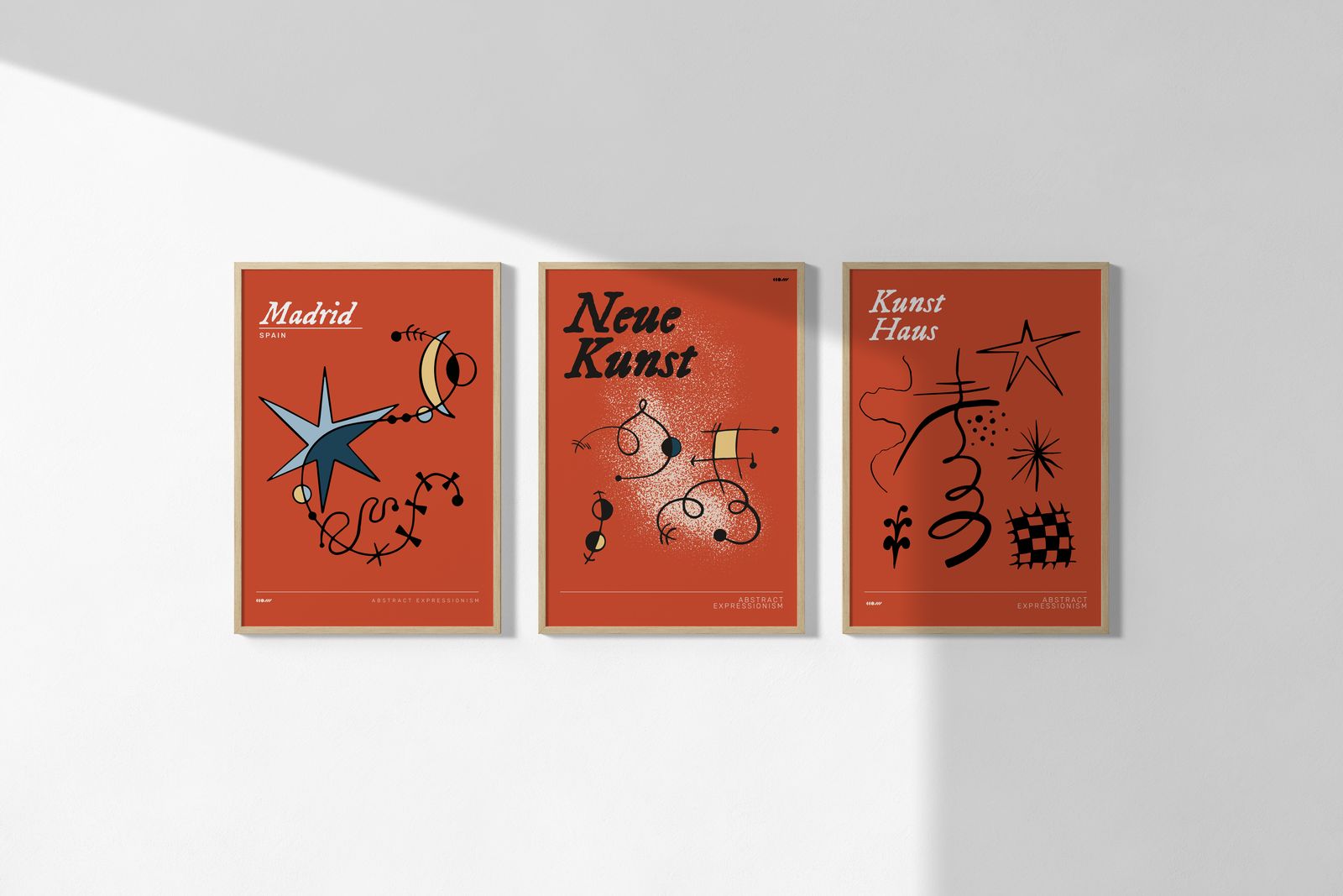 Poster - Abstrakt Expressionism / Set med 3