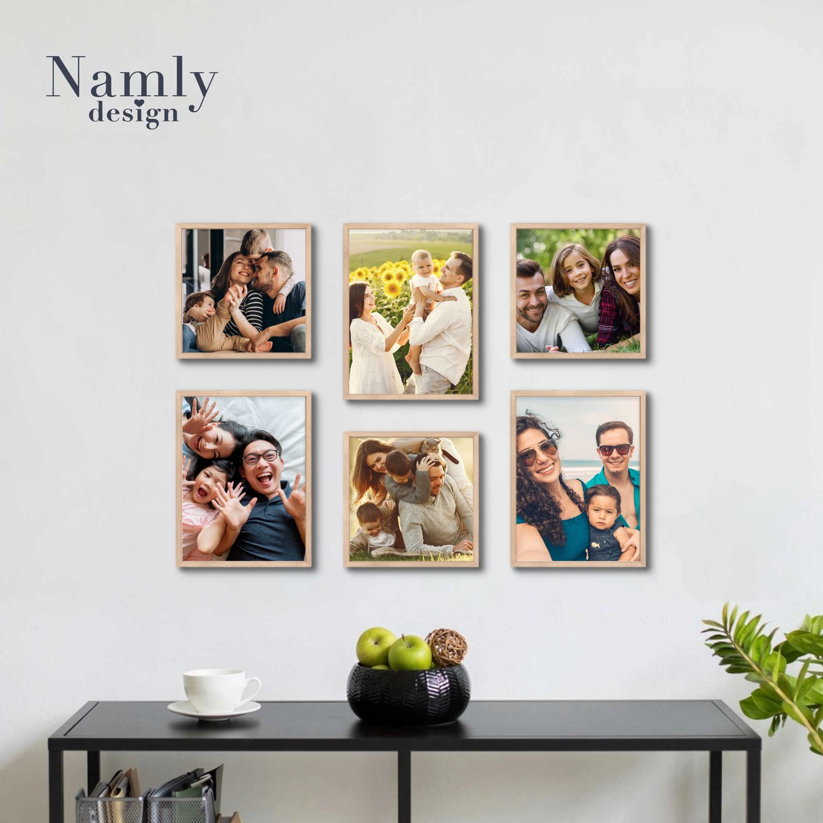 Galleri-vägg – Ladda upp foto – 6 personliga posters med ramar