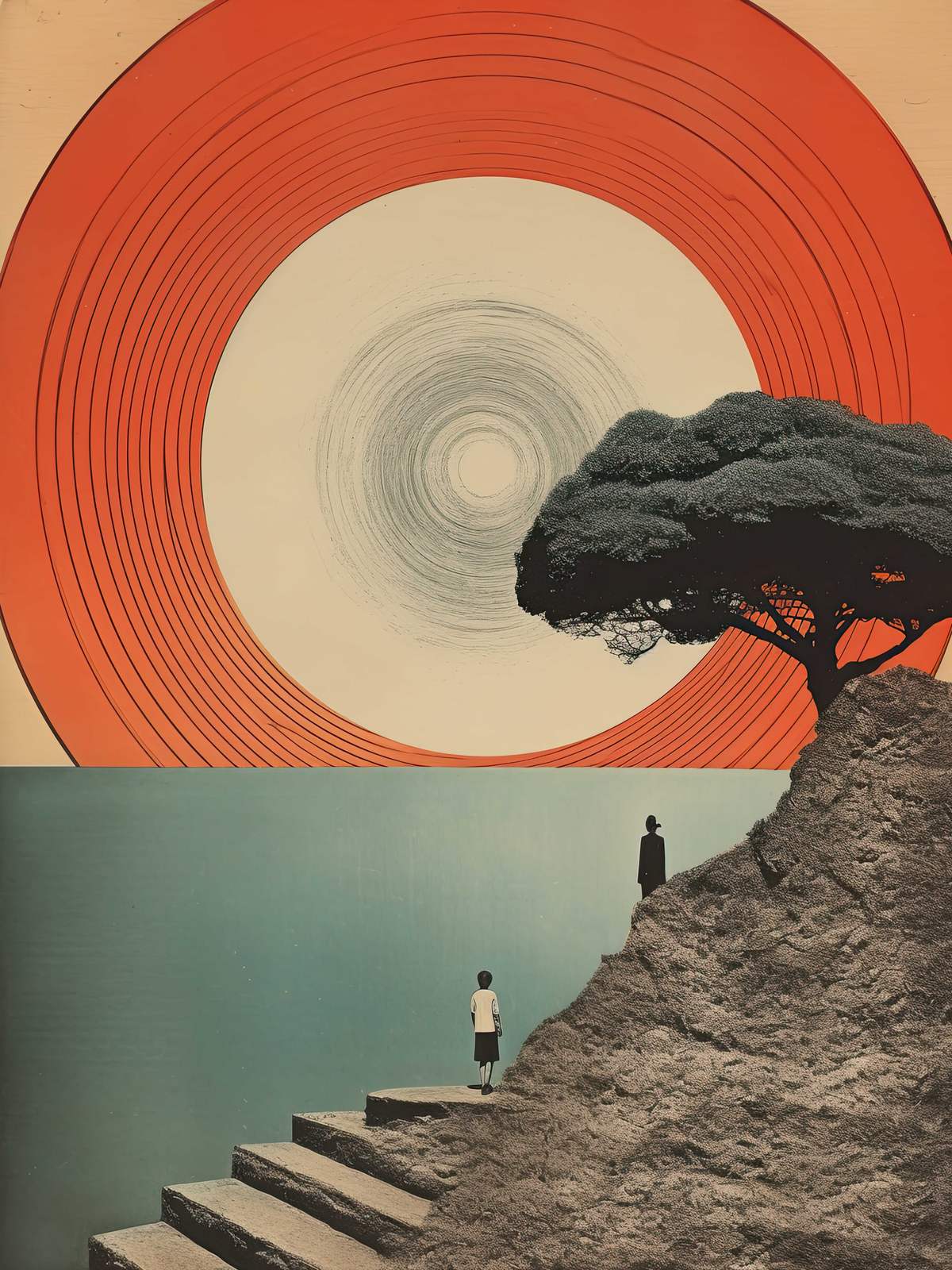 Poster - Surrealistiskt Landskap med Träd