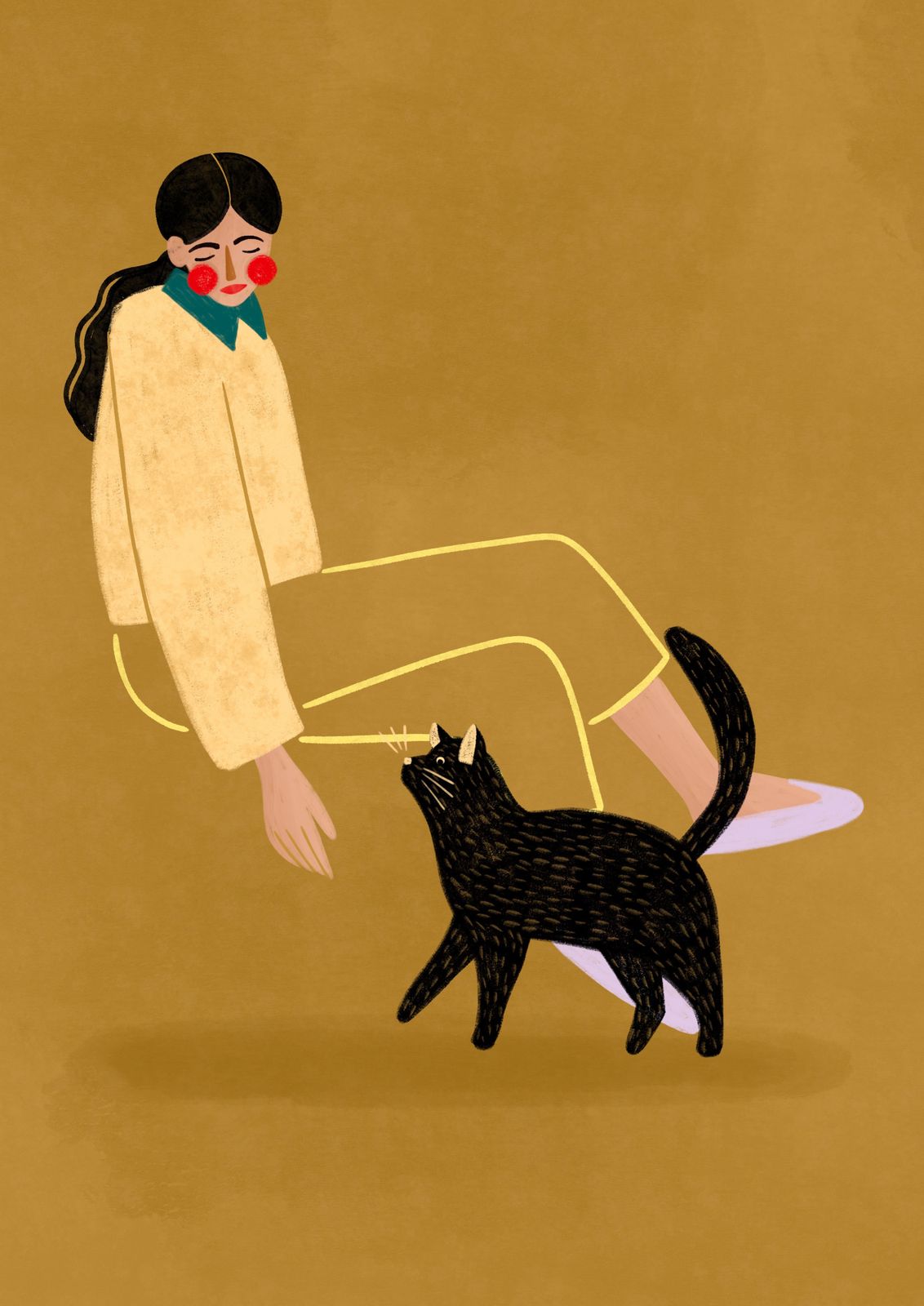 Poster - Kvinna och Katt