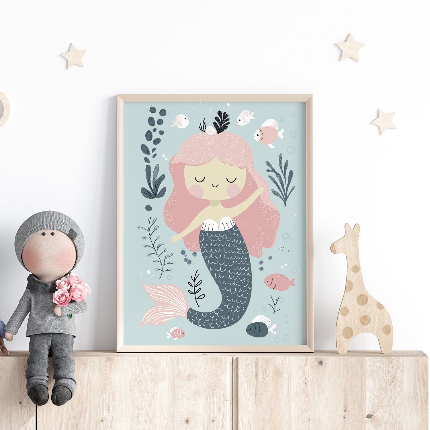 Poster - Sjöjungfruillustration