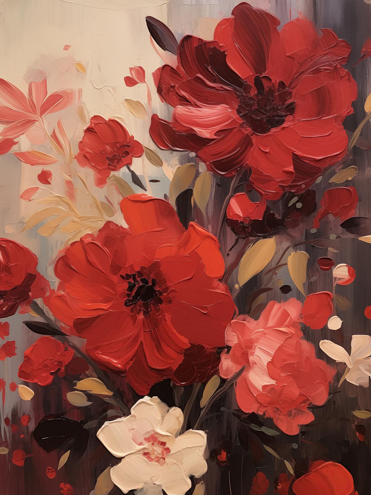 Poster - Röd Blomma Konst