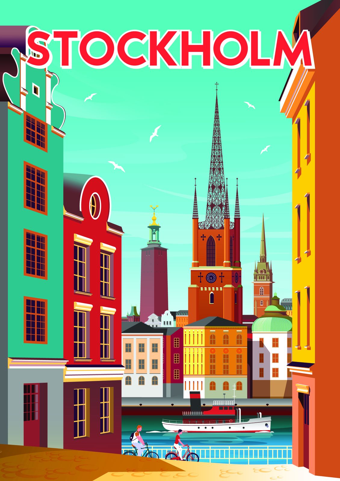 Stockholm Stadsbild Affisch