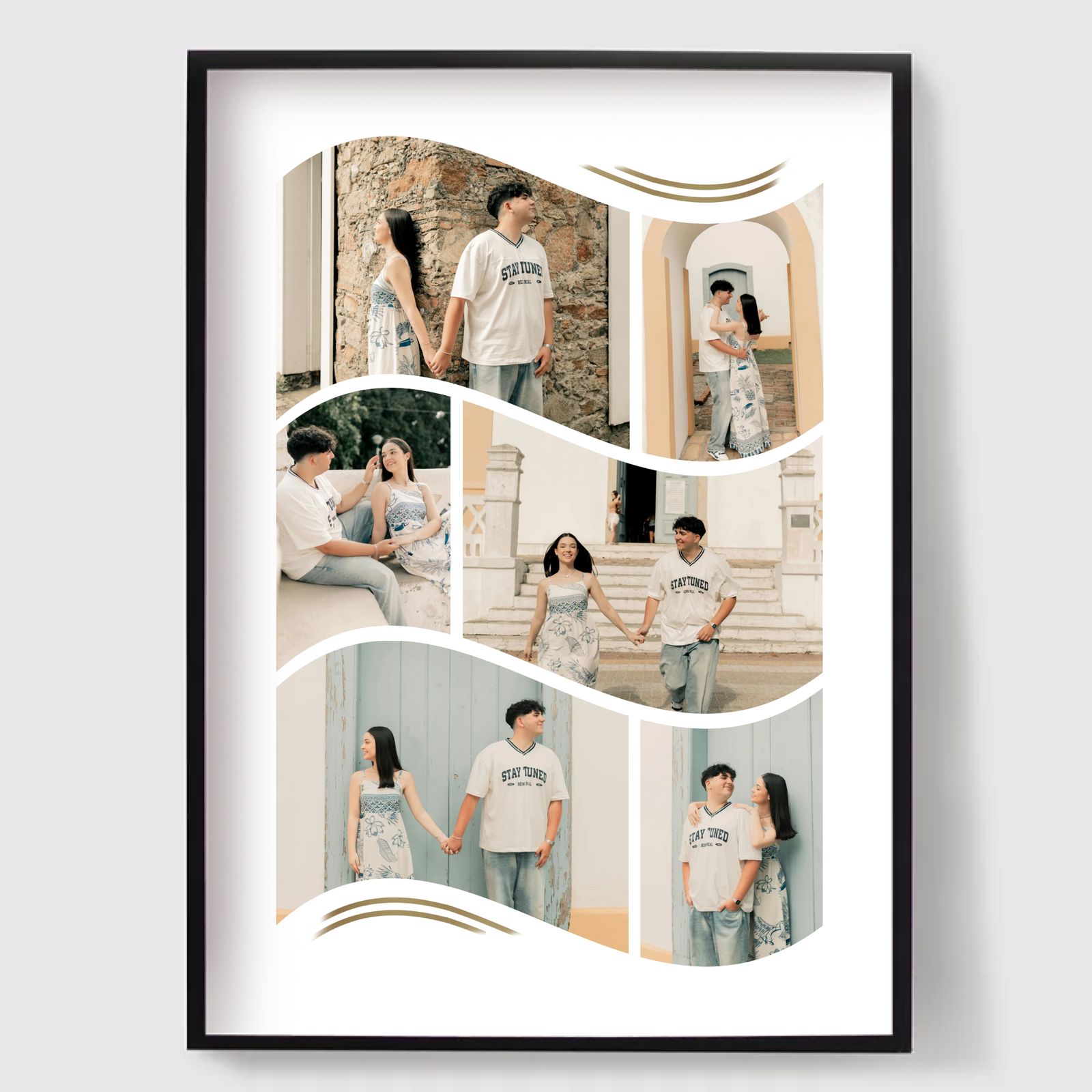 Personlig Poster - Krökt Fotokollage - 6 Foton