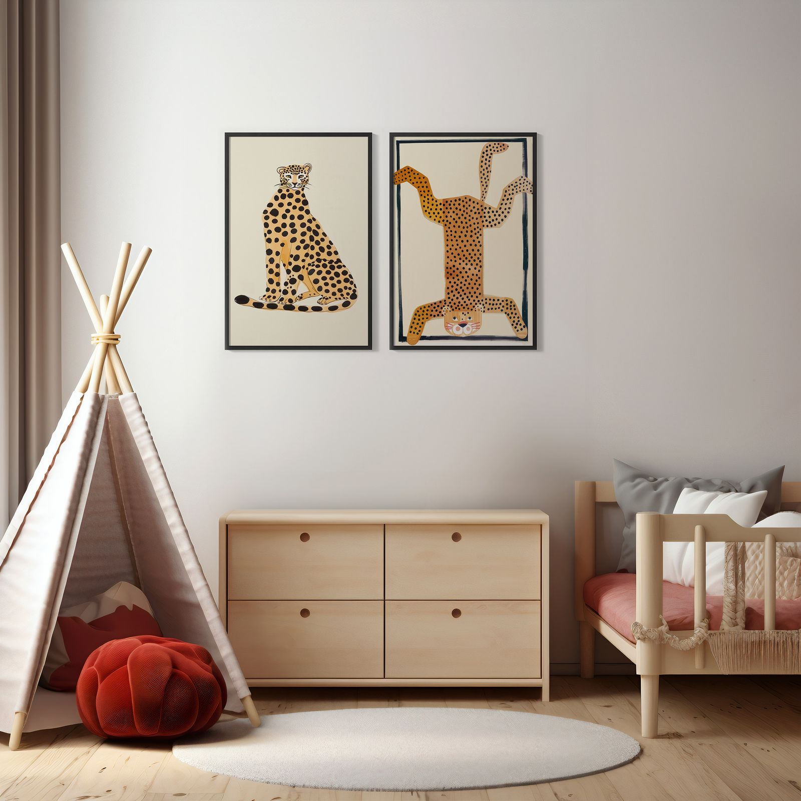 Poster - Fläckig Gepard Konst / Set av 2