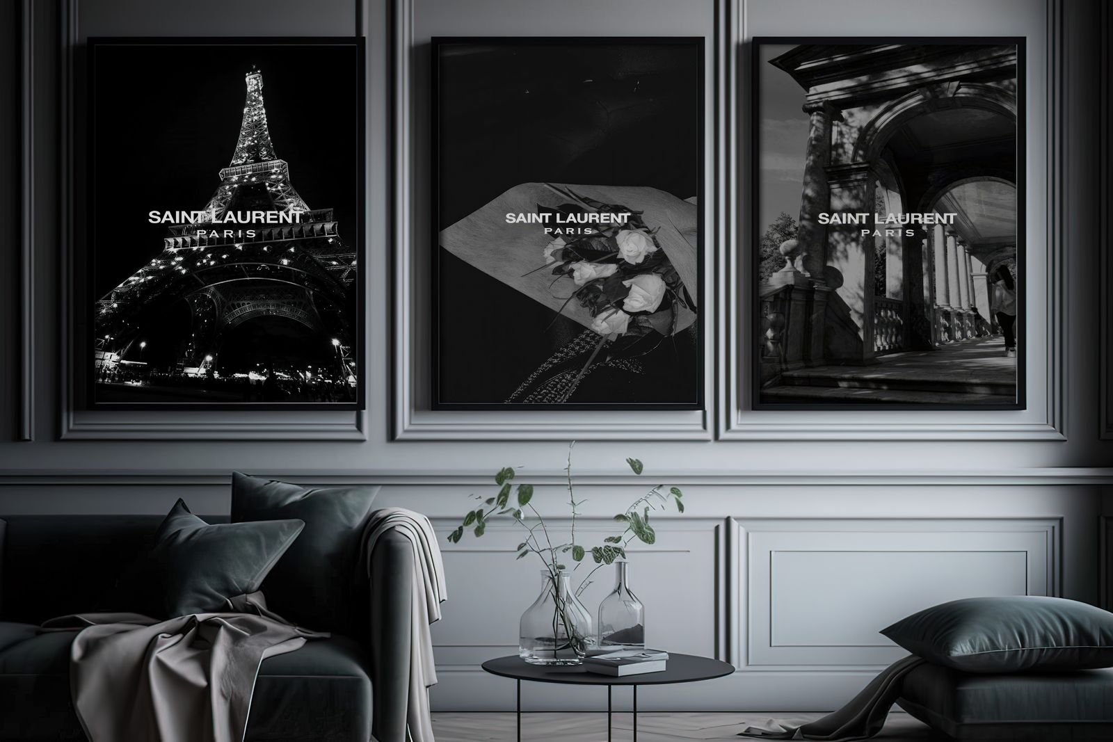 Affisch - Saint Laurent Paris / Set av 3